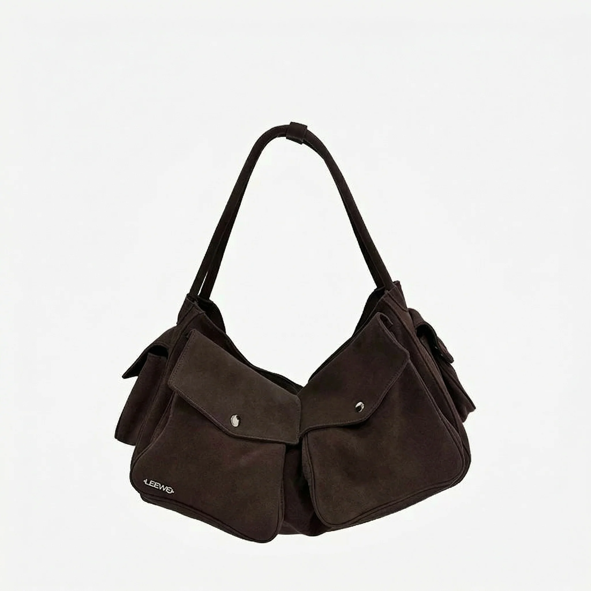 Suede Pocket Shoulder Bag - Image 9