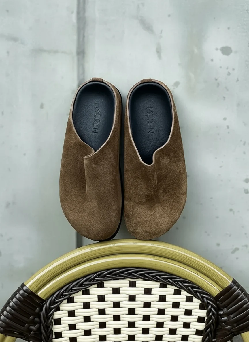 Suede Round-Toe Backless Mules - Image 3
