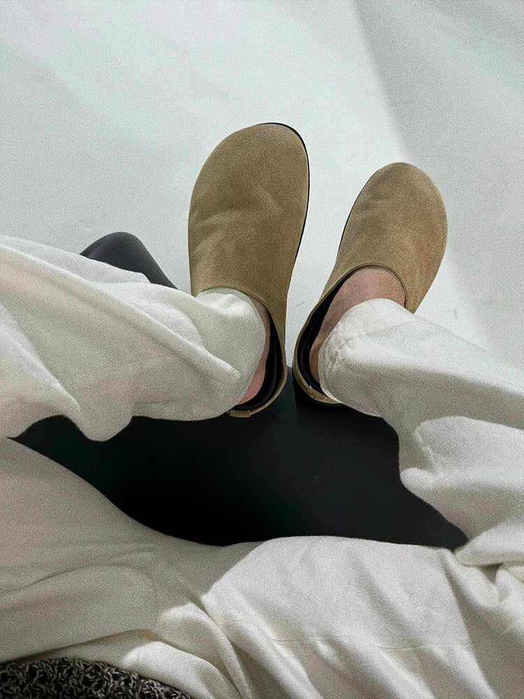 Suede Round-Toe Backless Mules - Image 7