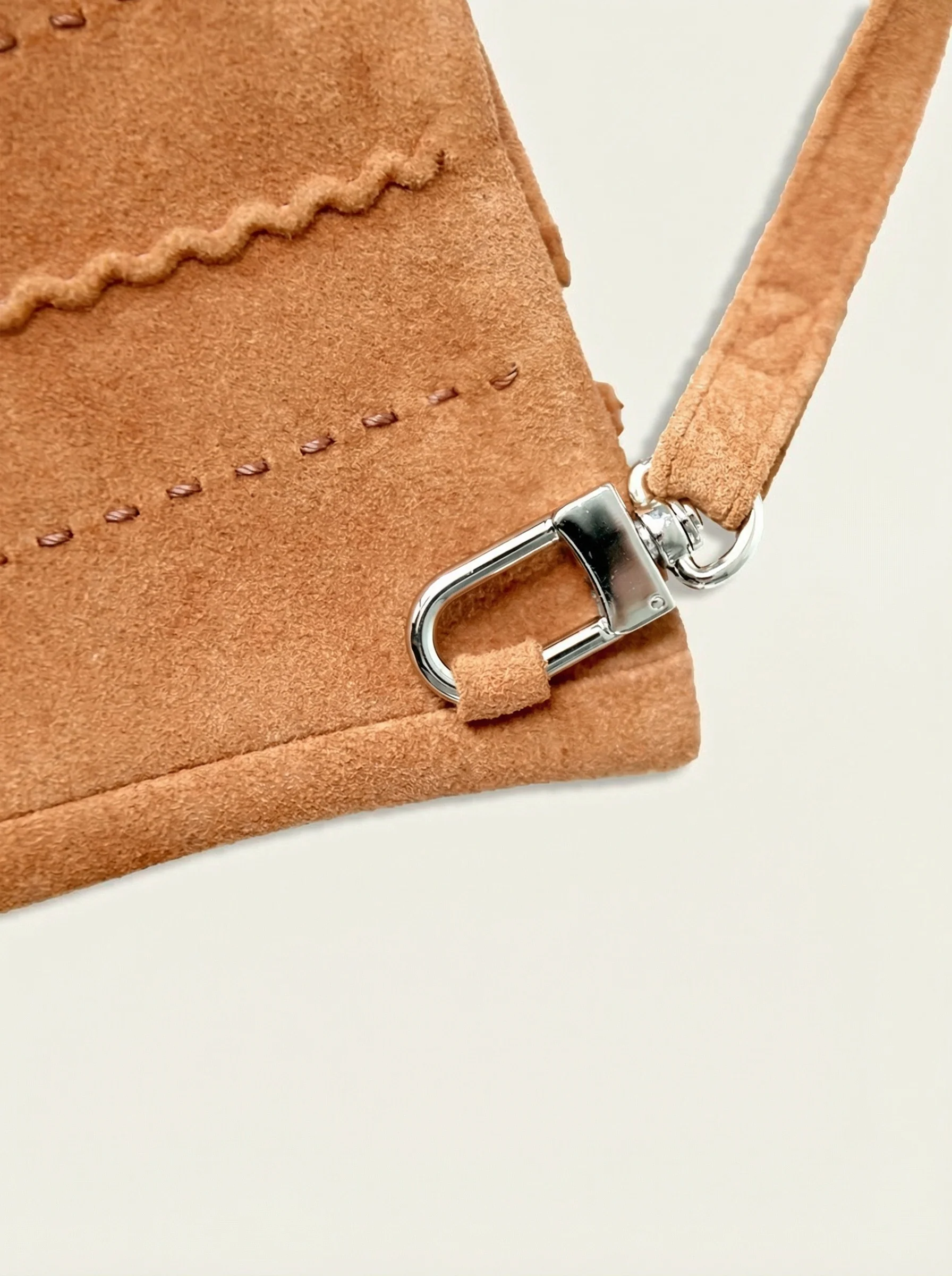 Suede Shearling Neck-Strap Gloves - Image 2