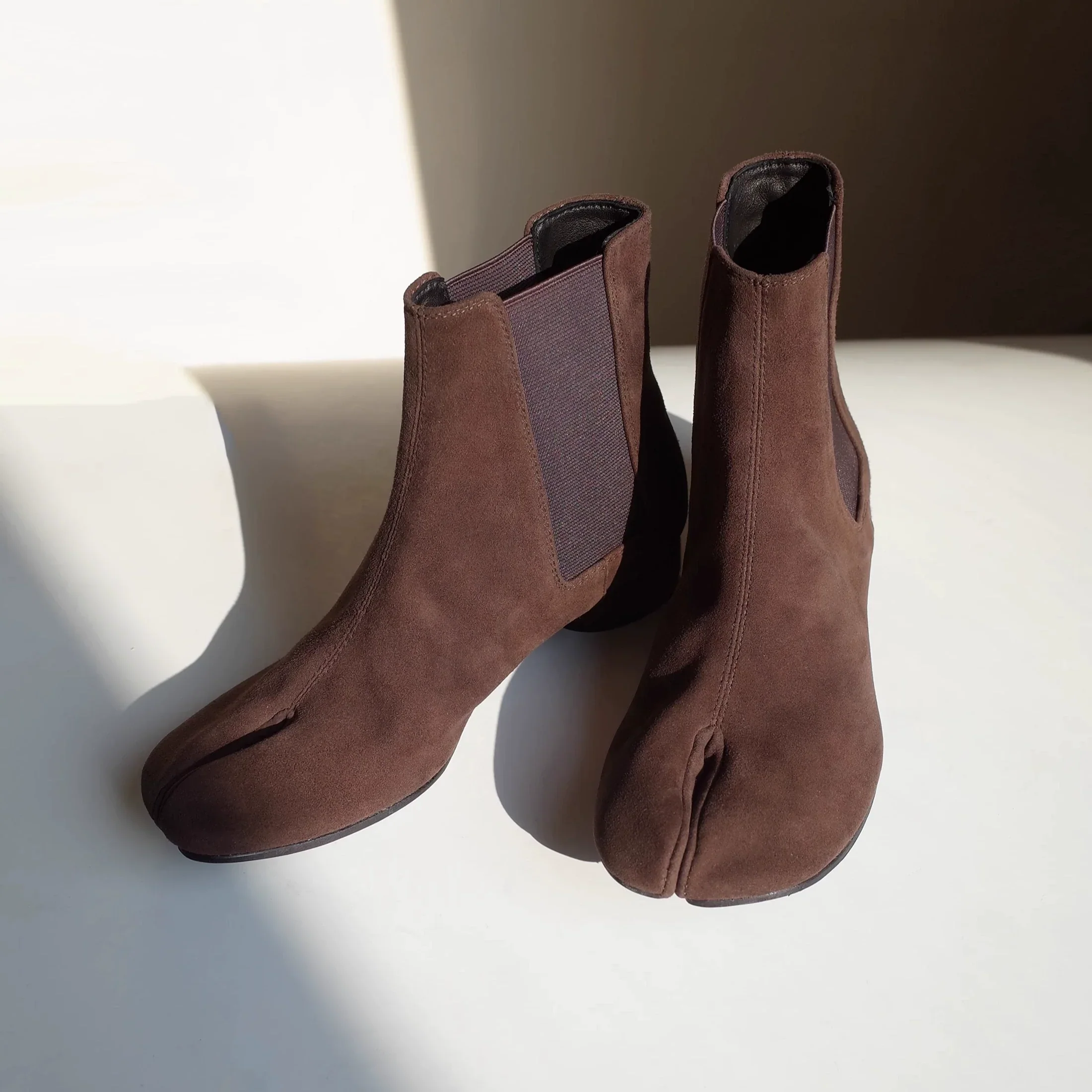 Suede Split-Toe Ankle Boots - Image 2