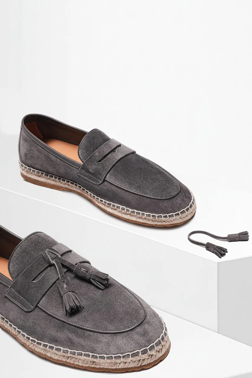 Suede Tassel Espadrille Loafers - Image 3