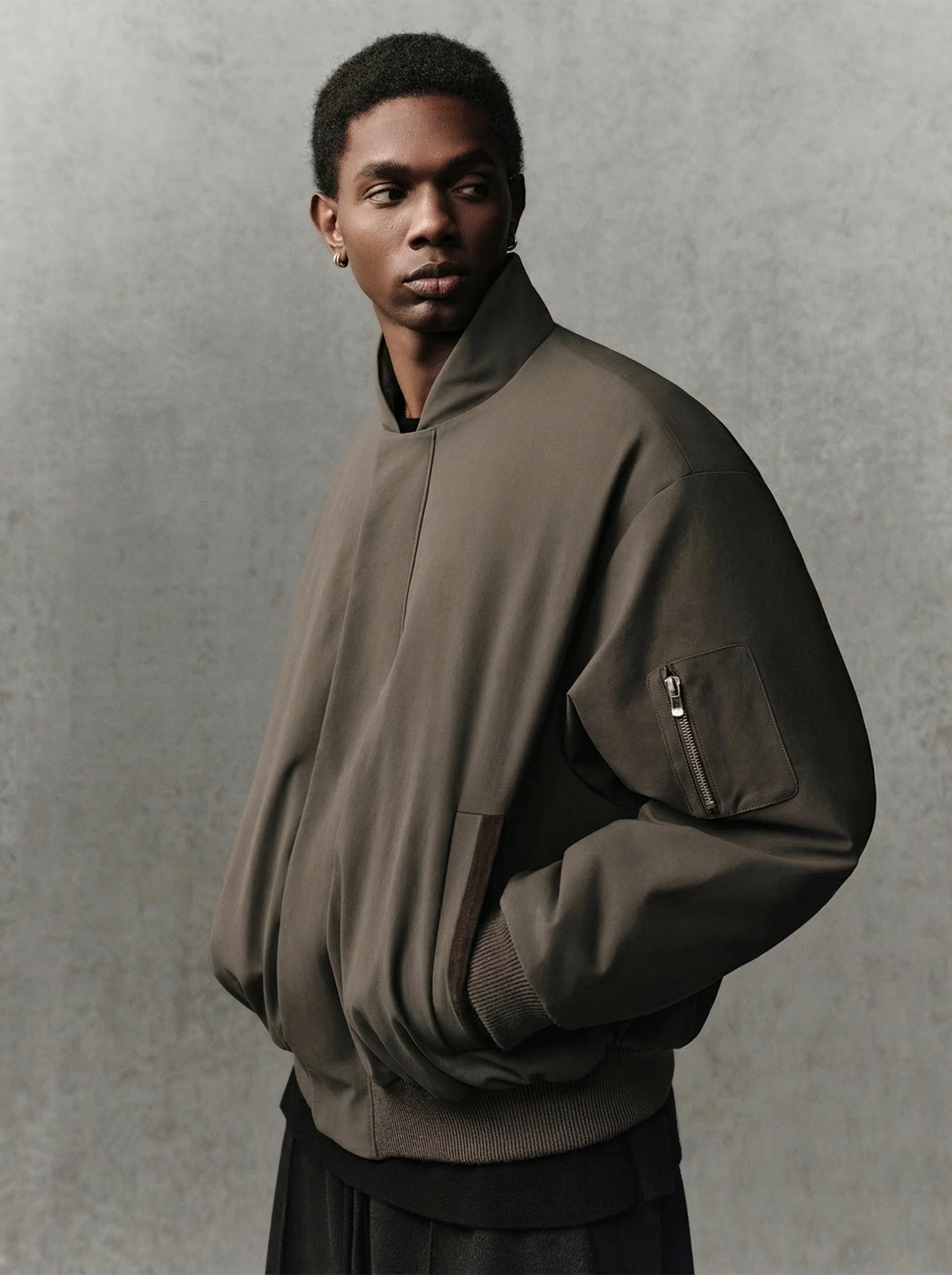 Suede-Trim Bomber - Image 3