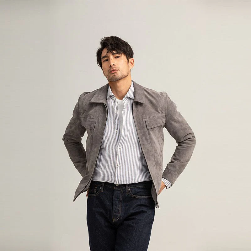 Suede Zip Jacket - Image 2