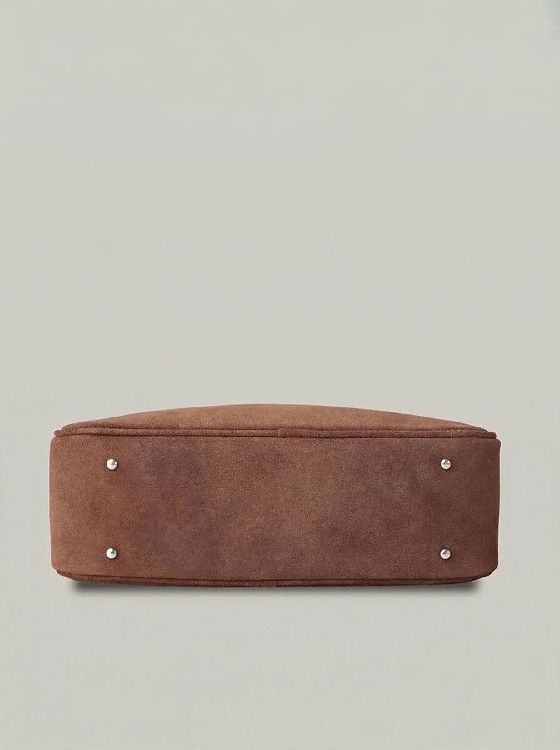Suede Zip-Top Shoulder Bag