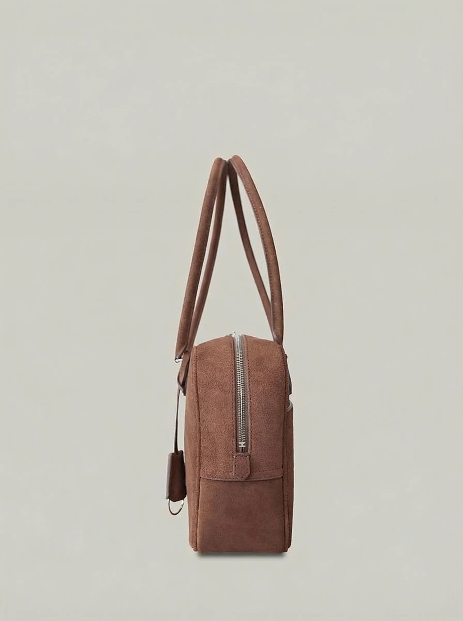 Suede Zip-Top Shoulder Bag - Image 3