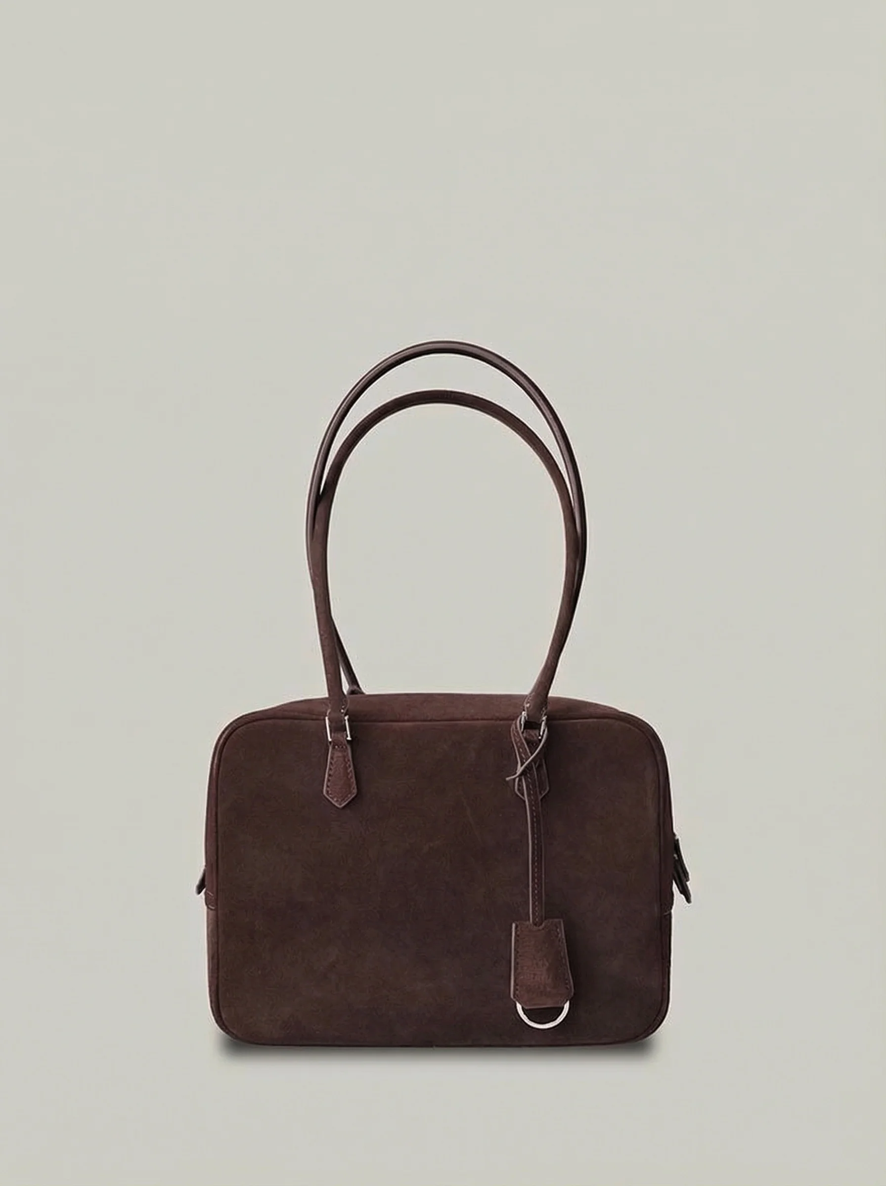 Suede Zip-Top Shoulder Bag - Image 4