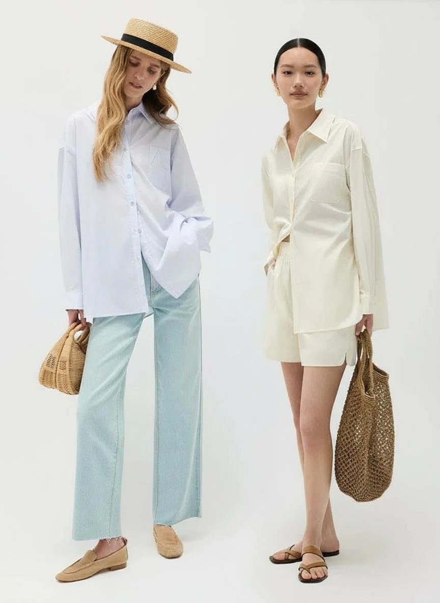 Summer Lyocell Cotton Shirt & Shorts Set