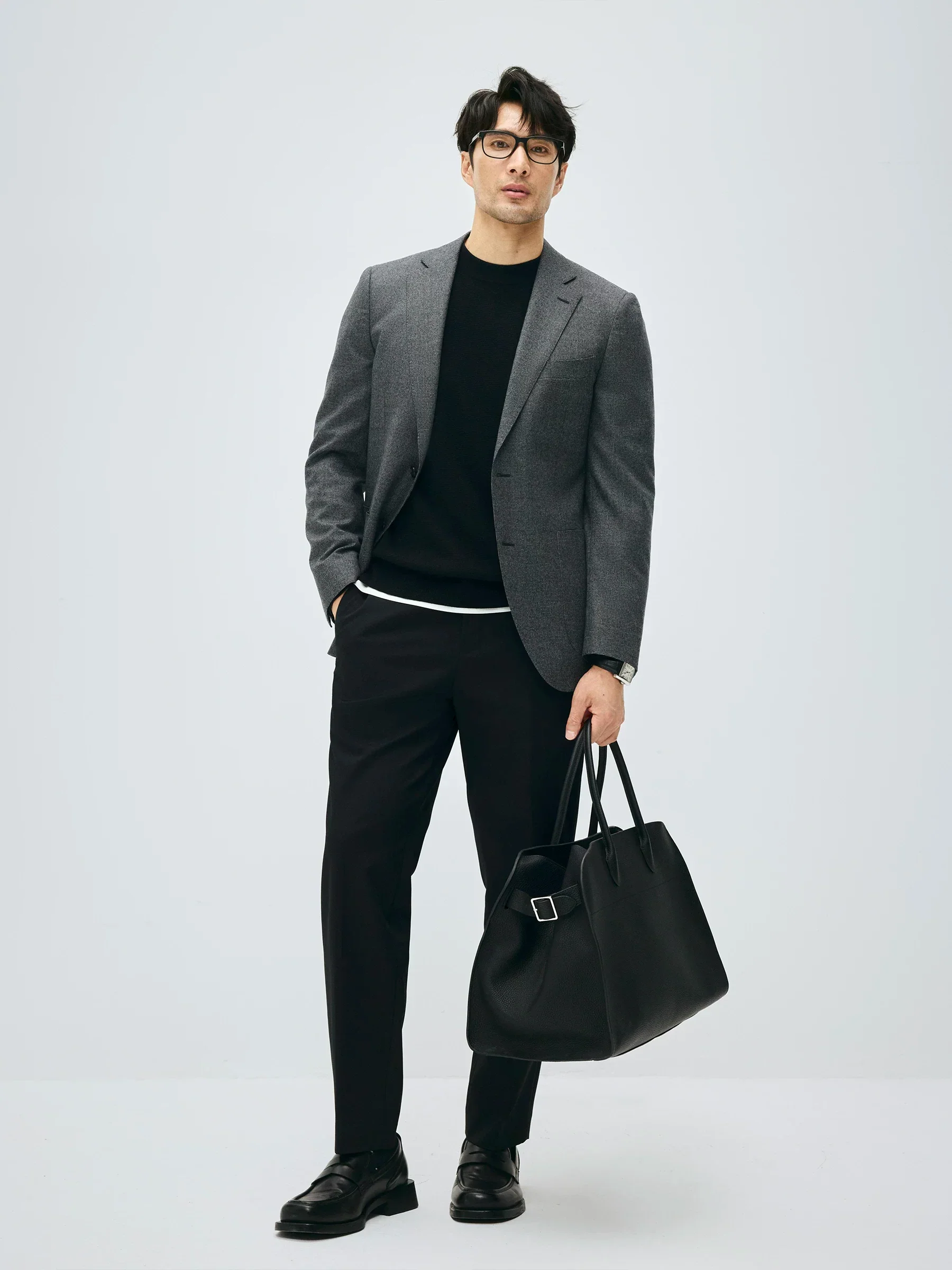 Super 120s Houndstooth Wool Suit Jacket