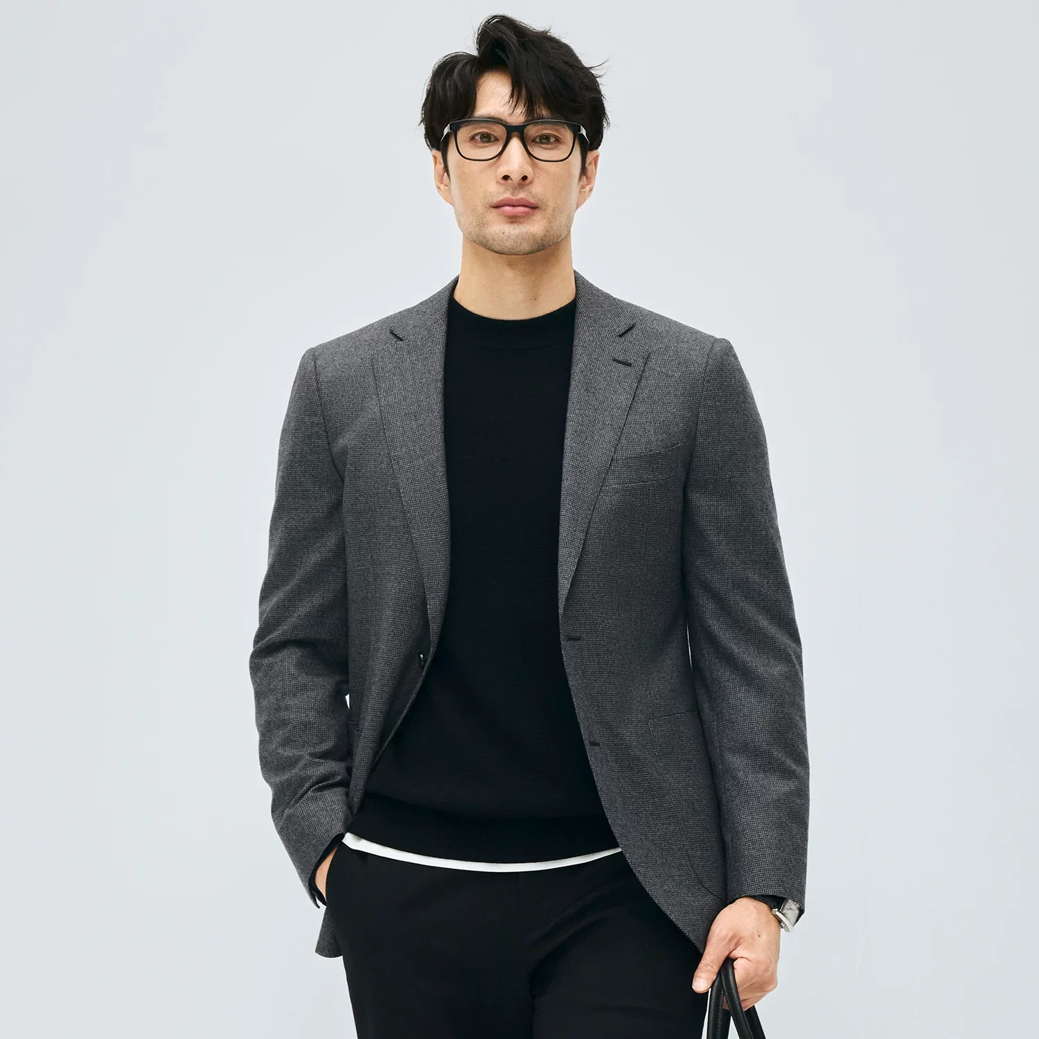 Super 120s Houndstooth Wool Suit Jacket - Image 5