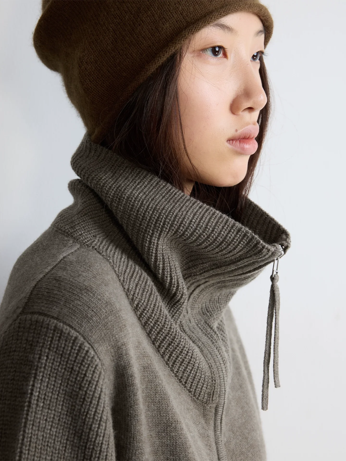 Superfine Merino Funnel Zip Cardigan - Image 7
