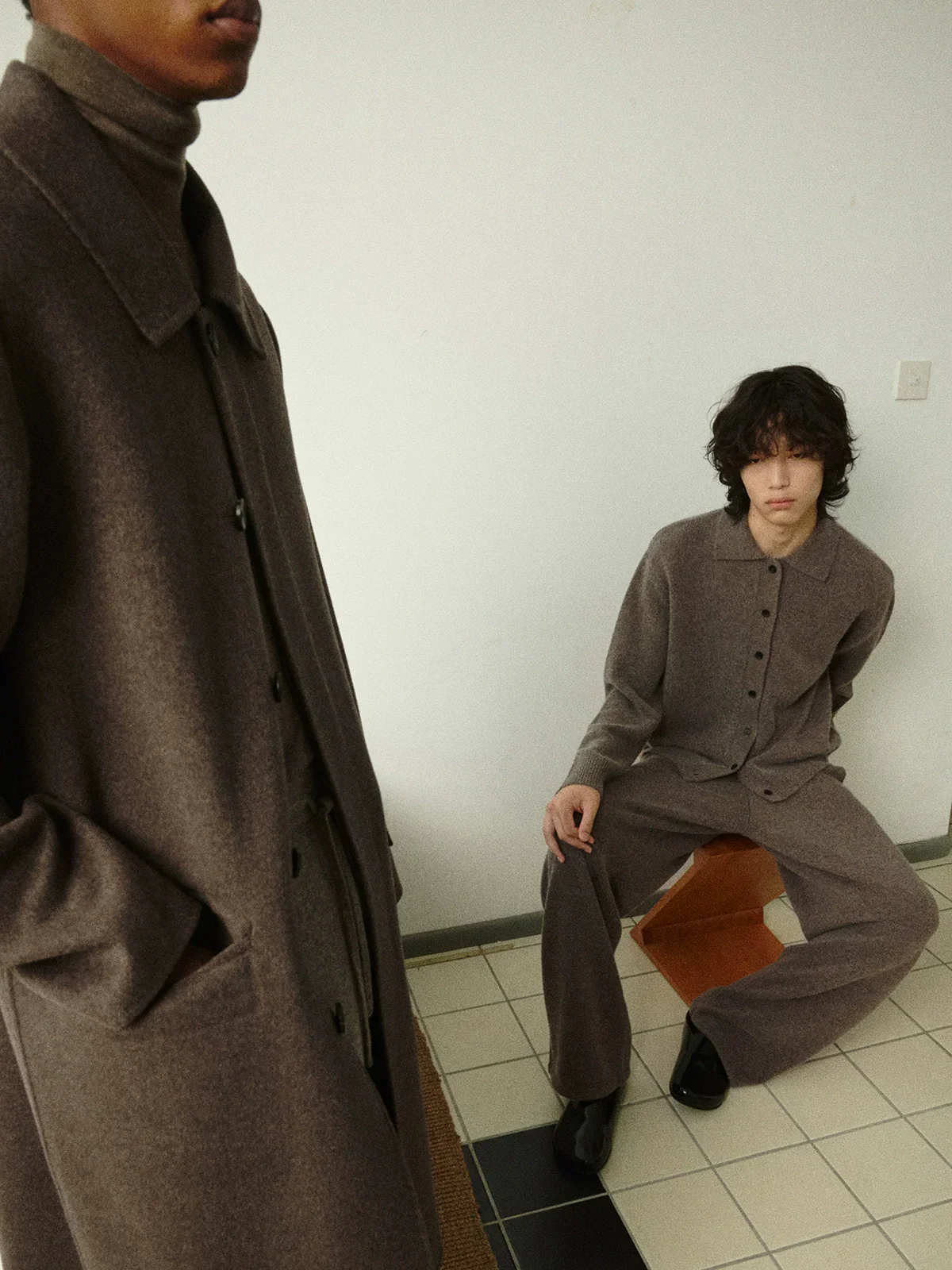 Superfine Wool-Cashmere Collared Cardigan