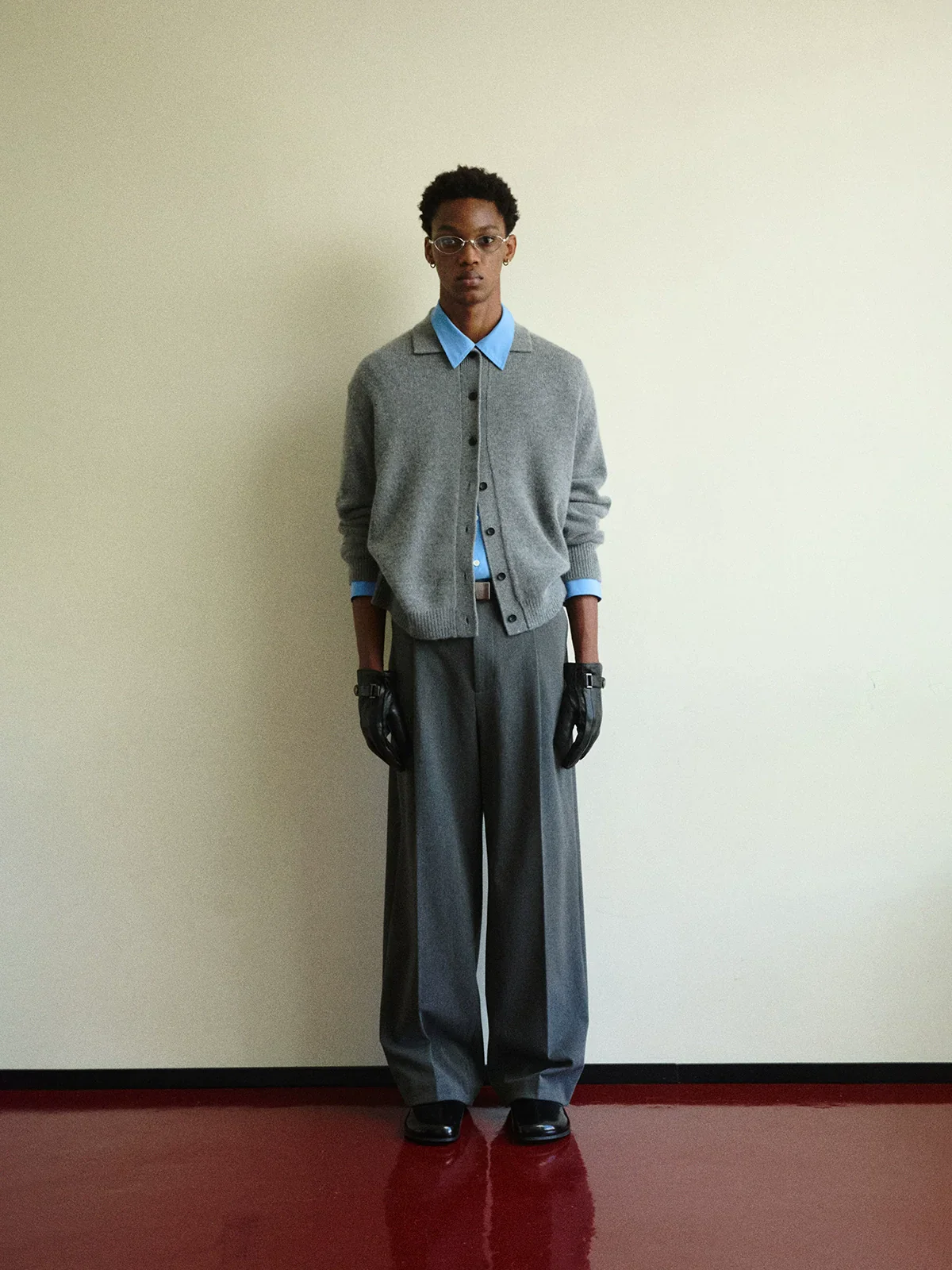 Superfine Wool-Cashmere Collared Cardigan - Image 2
