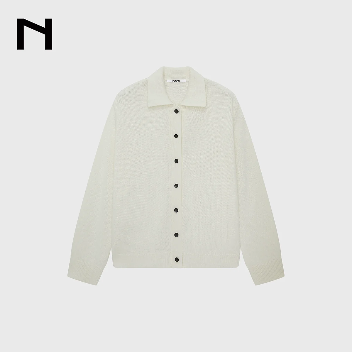 Superfine Wool-Cashmere Collared Cardigan - Image 6
