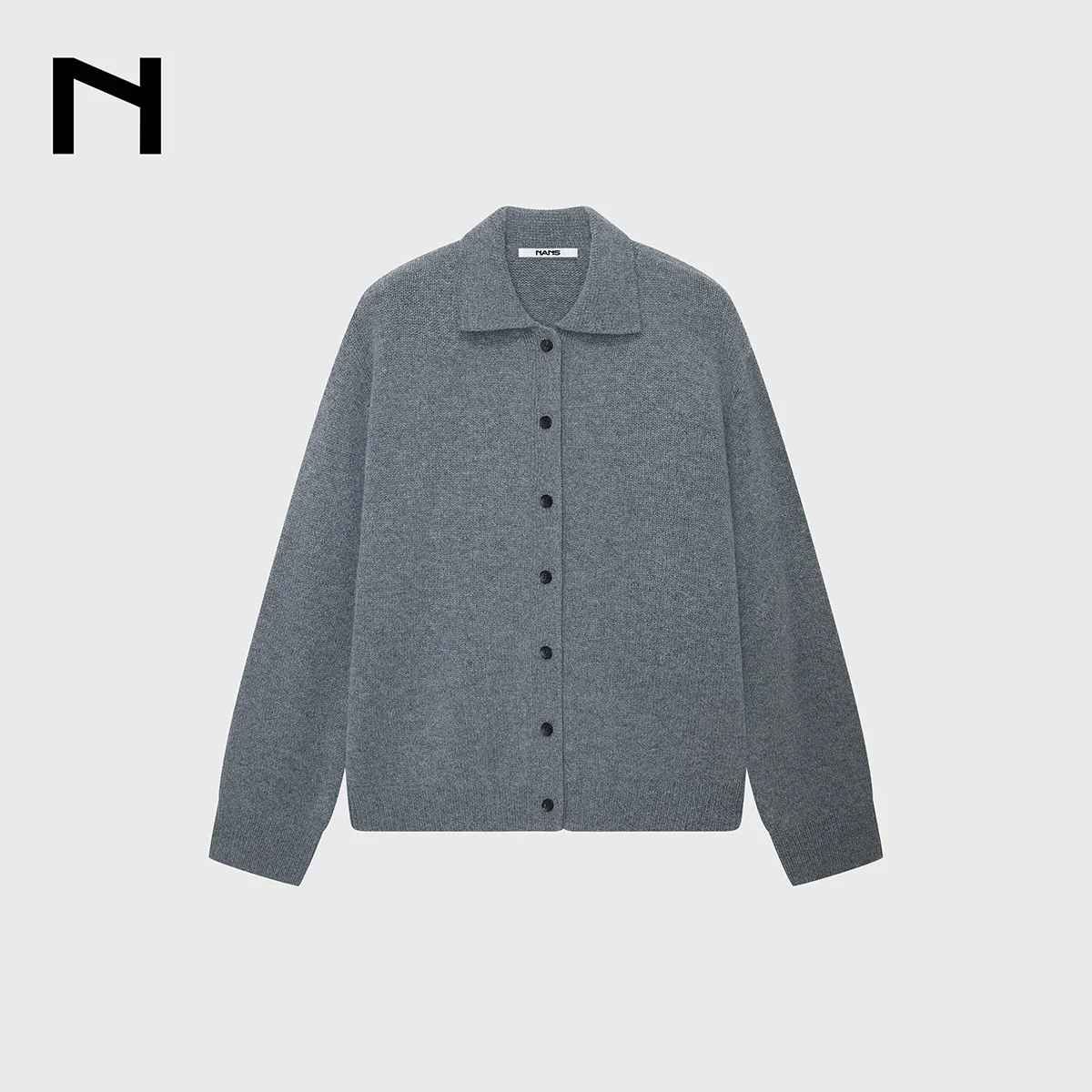 Superfine Wool-Cashmere Collared Cardigan - Image 7