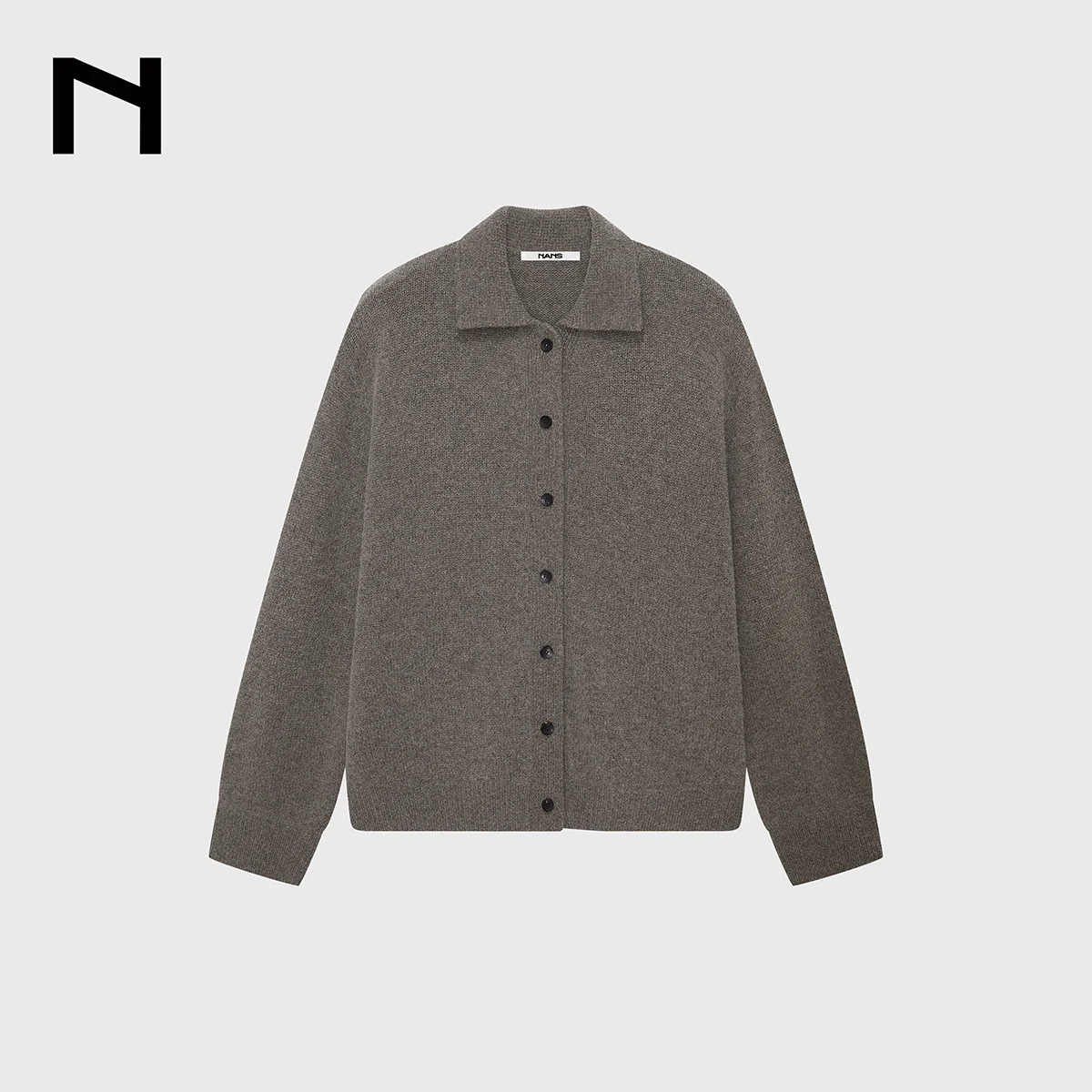 Superfine Wool-Cashmere Collared Cardigan - Image 8
