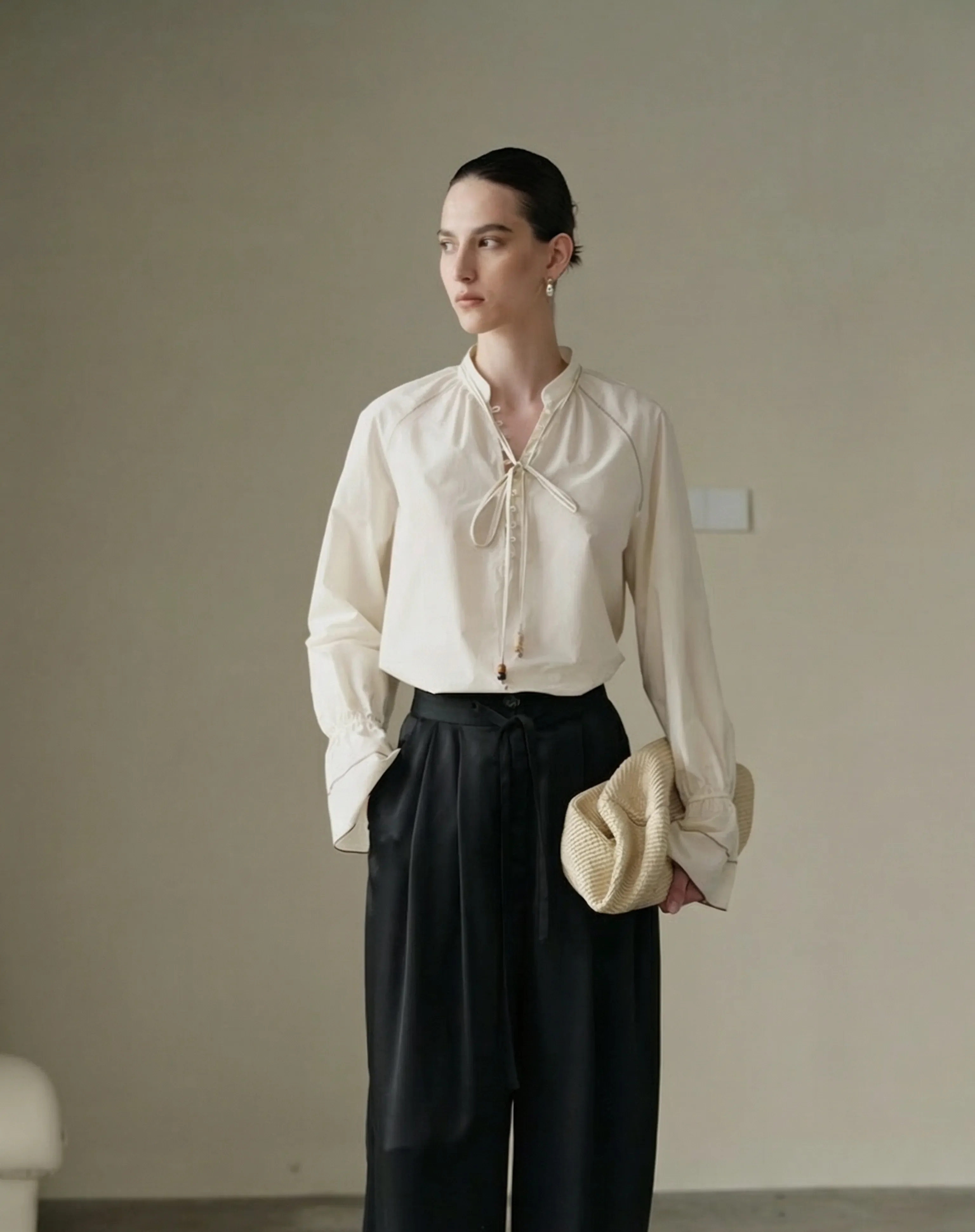 Supima Drawstring Shirt Dress - Image 4