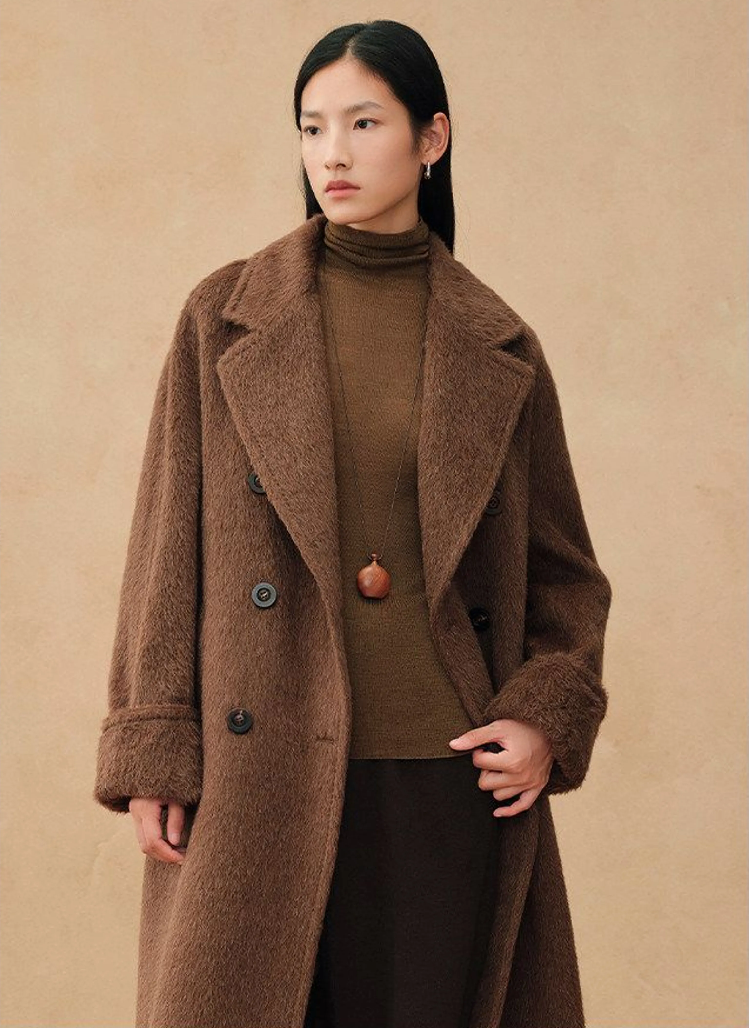 Suri Alpaca Belted Overcoat - Image 9