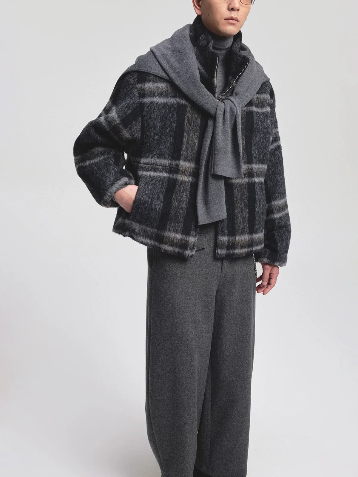 Suri Alpaca-Blend Stand-Collar Zip Jacket