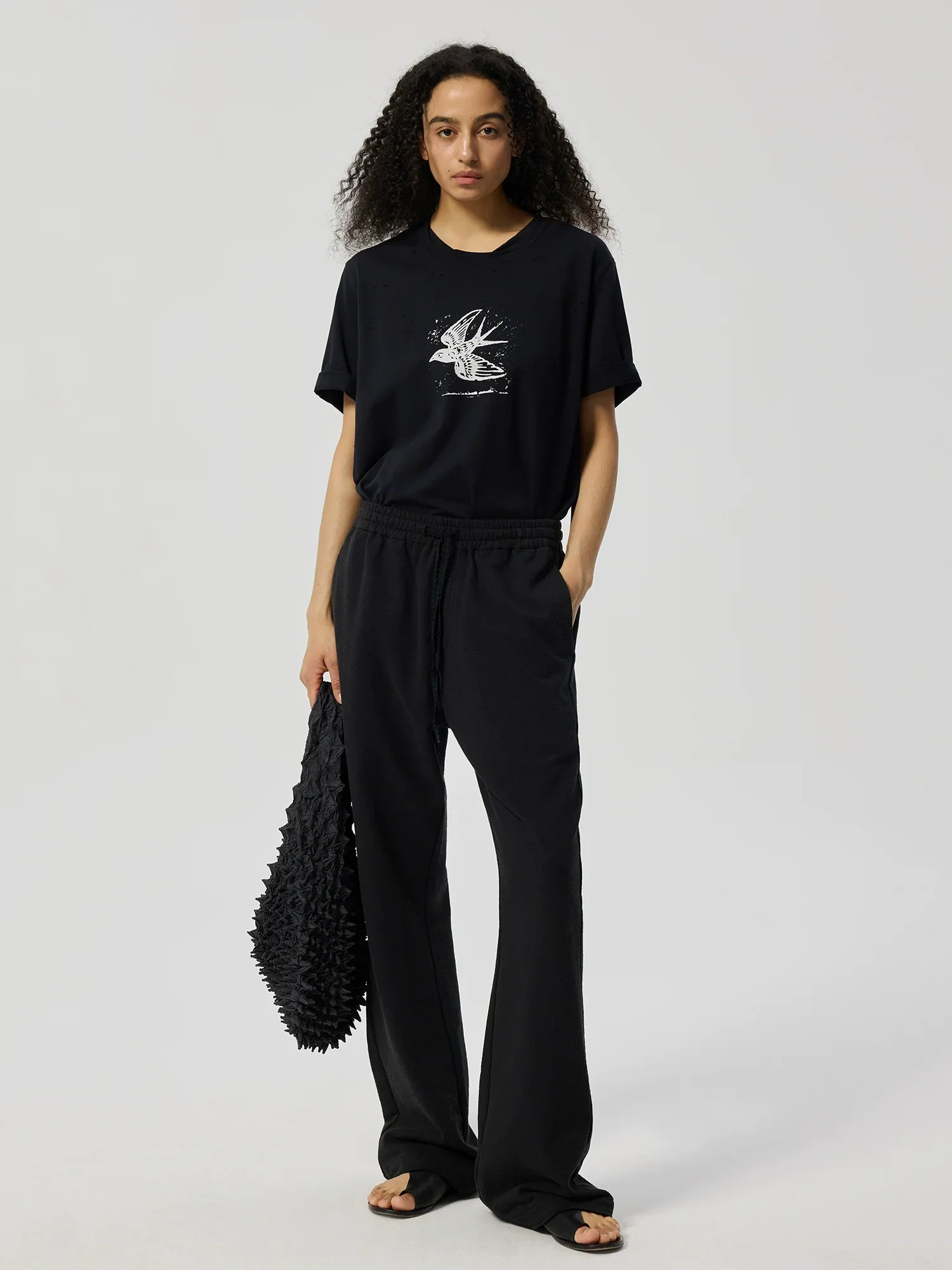 Swallow Graphic Distressed T-Shirt - Image 2