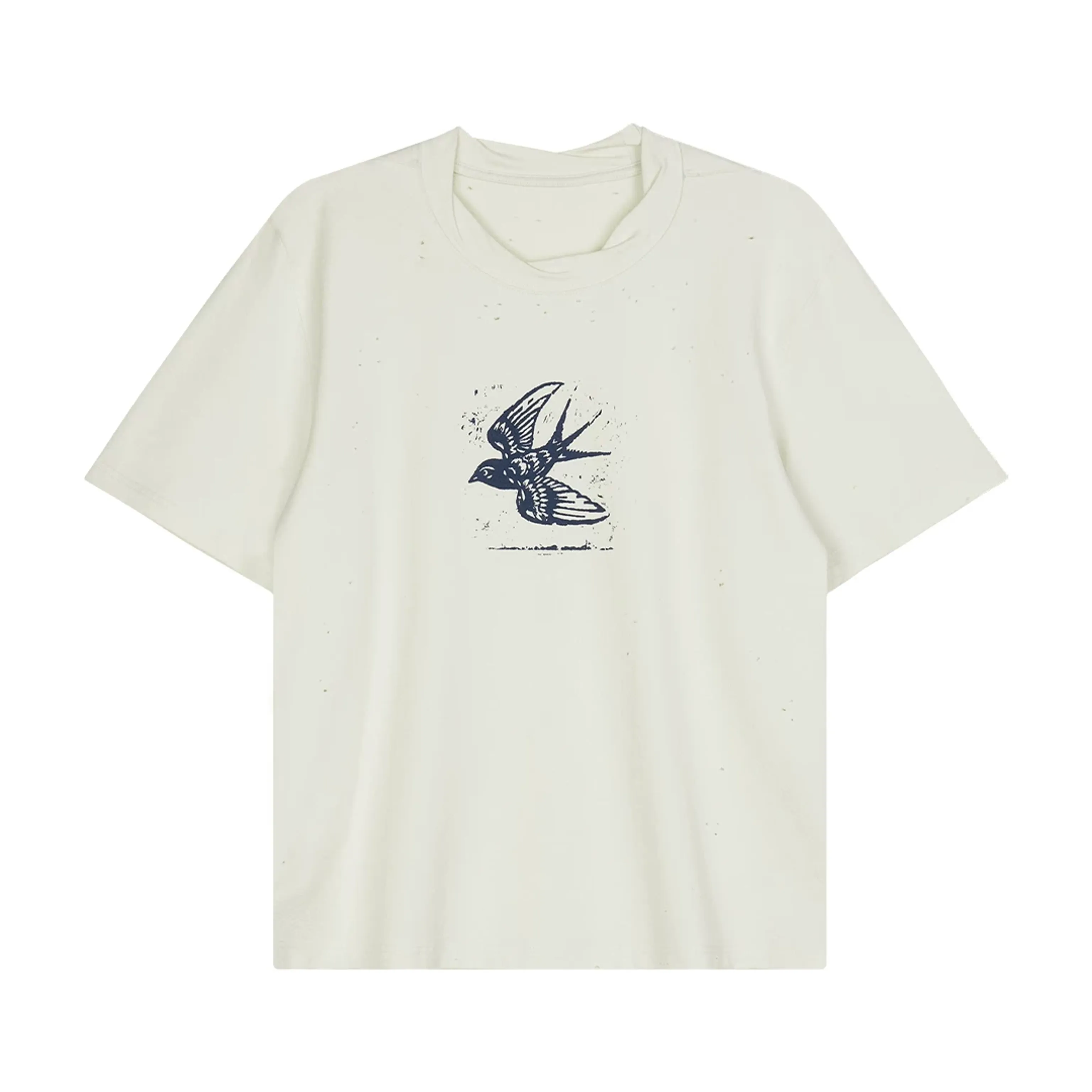Swallow Graphic Distressed T-Shirt - Image 6