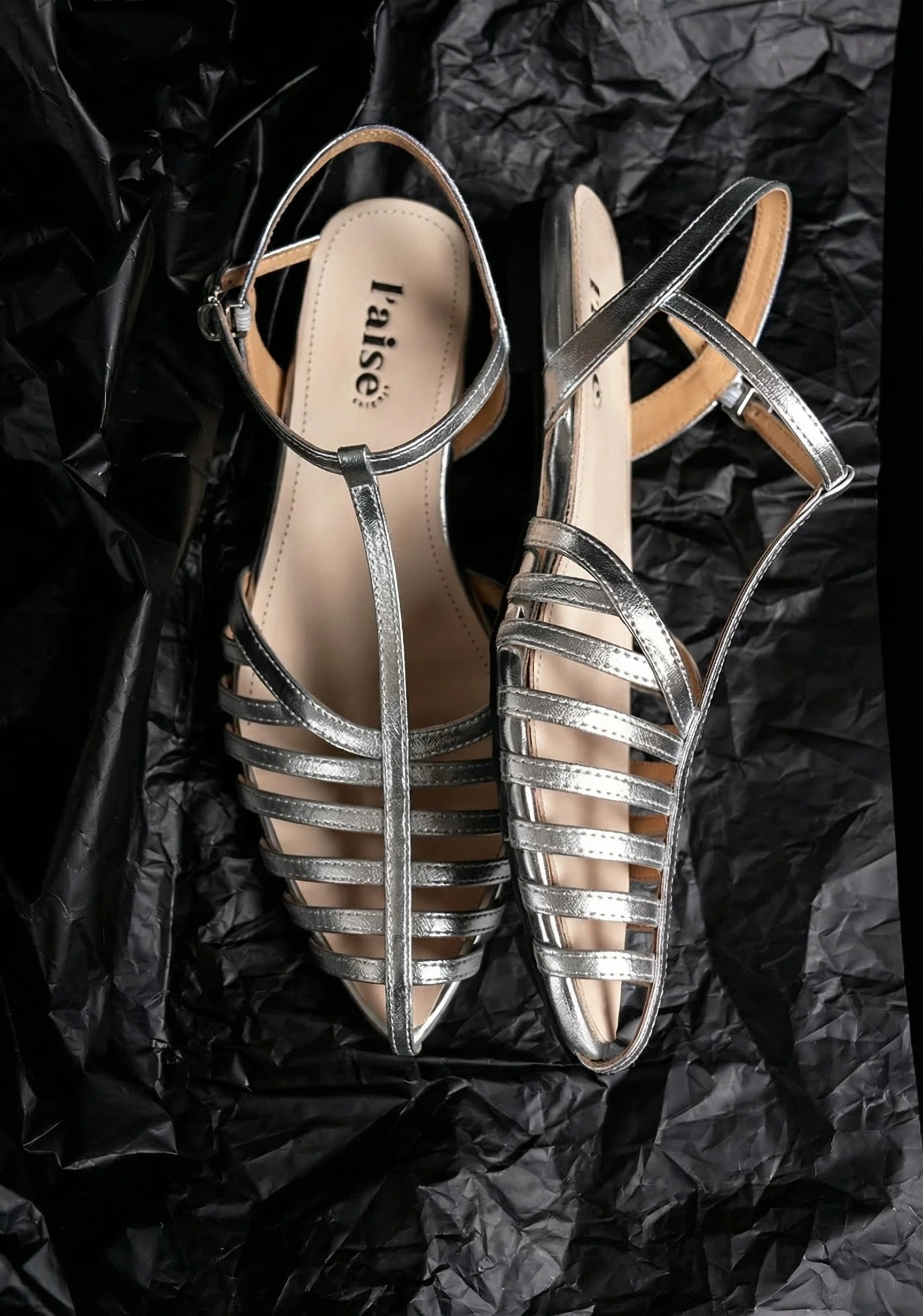 T-Strap Cage Sandals - Image 2