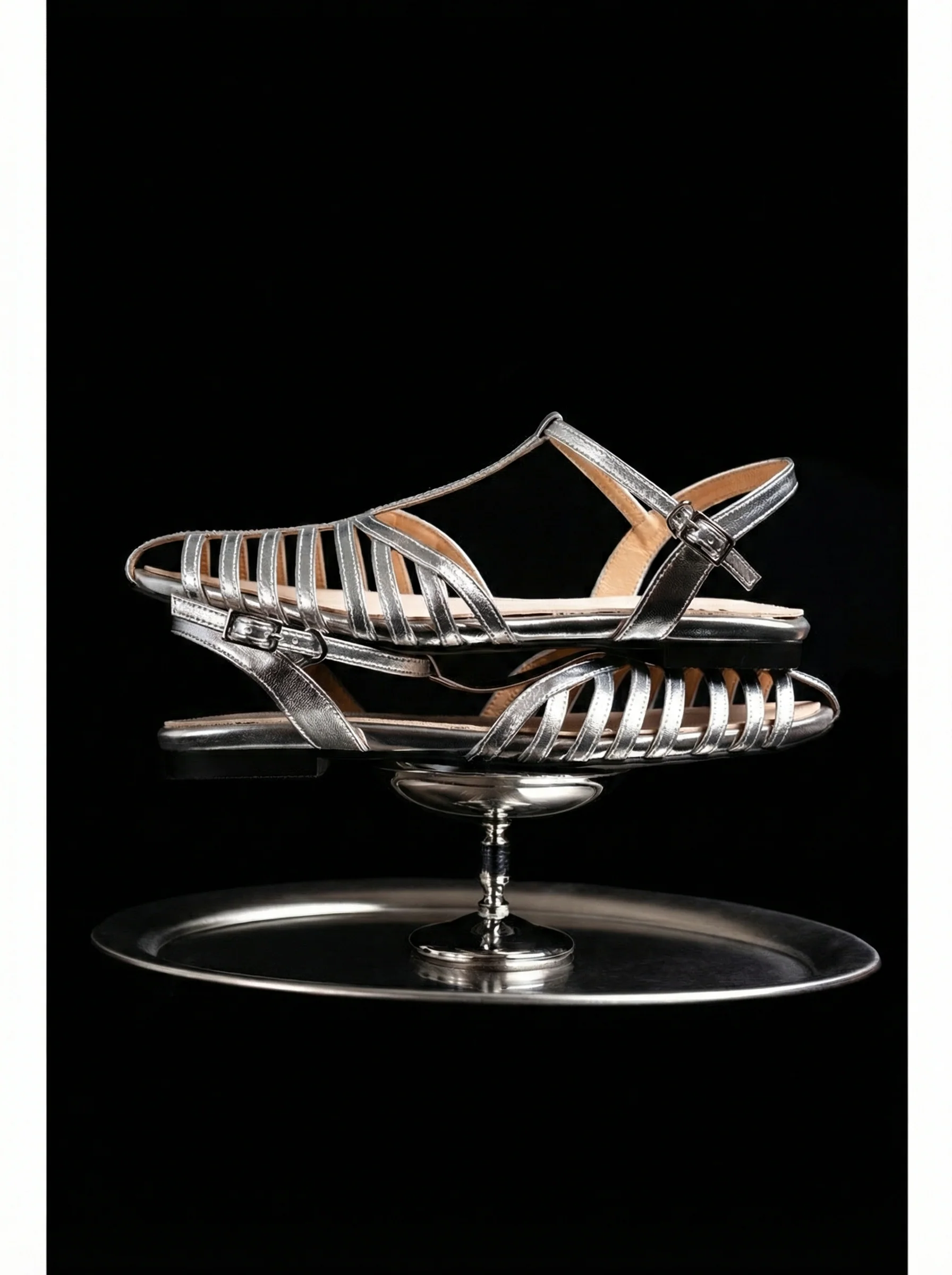 T-Strap Cage Sandals - Image 5