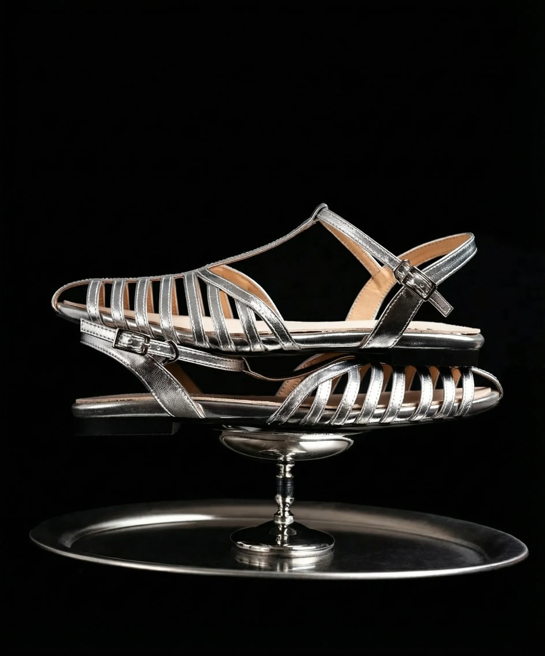 T-Strap Cage Sandals - Image 8