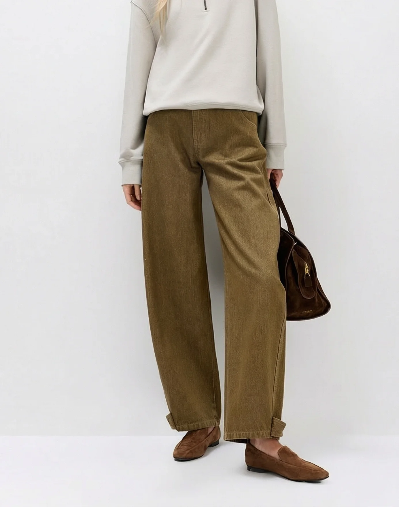 Tab-Hem Twill Pants - Image 2