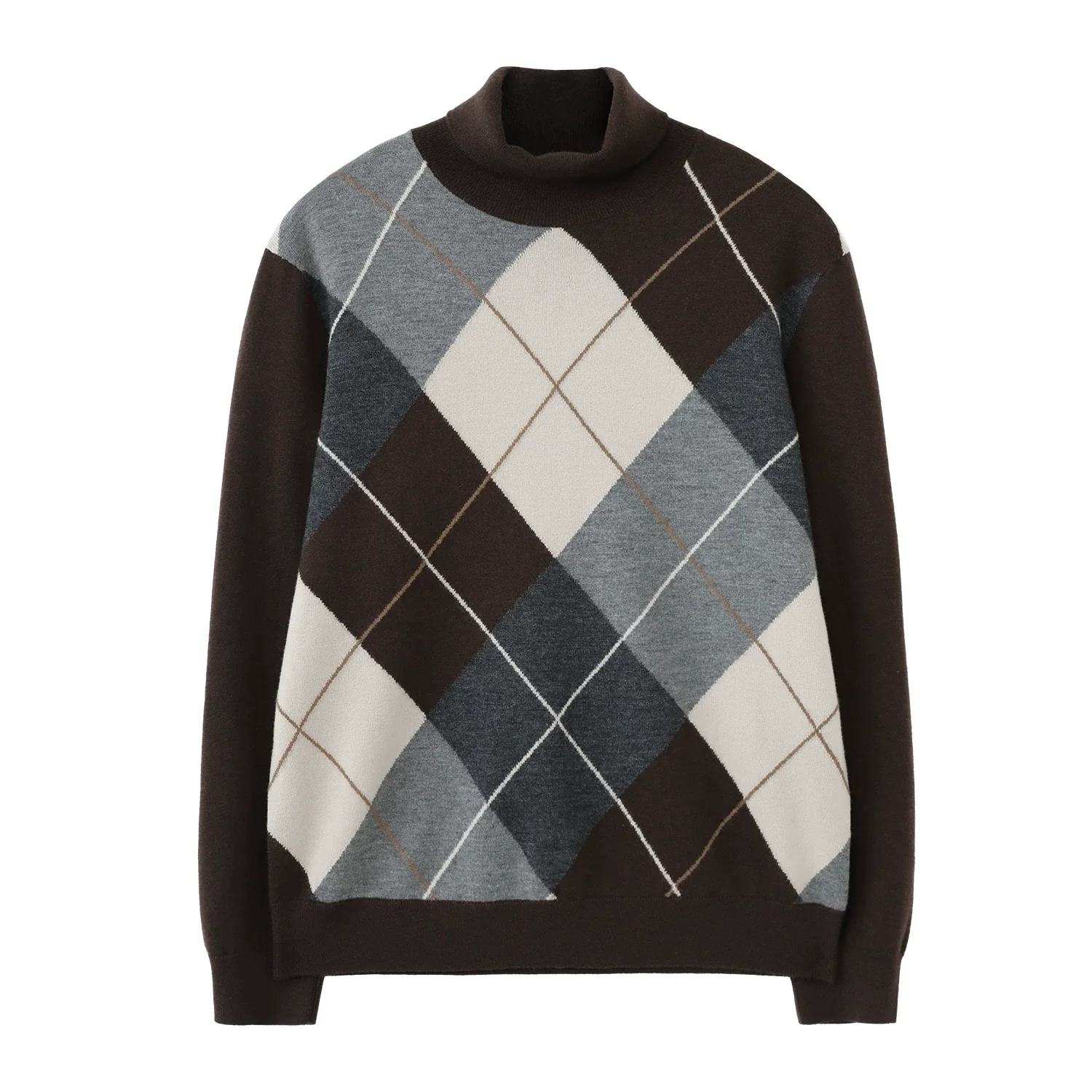 Tasmanian Wool Argyle Turtleneck - Image 7