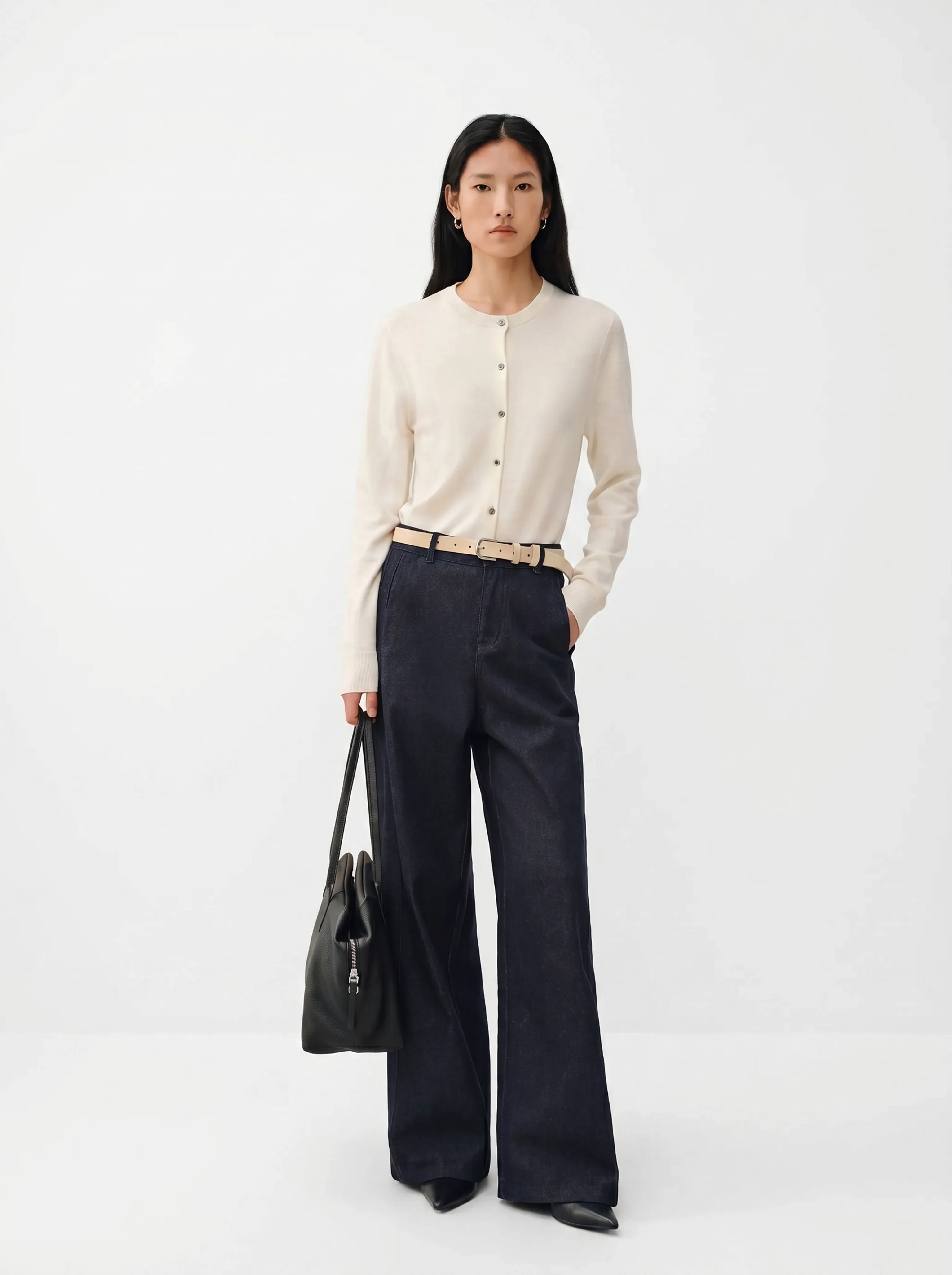 Tassel Belt Wide-Leg Jeans - Image 2