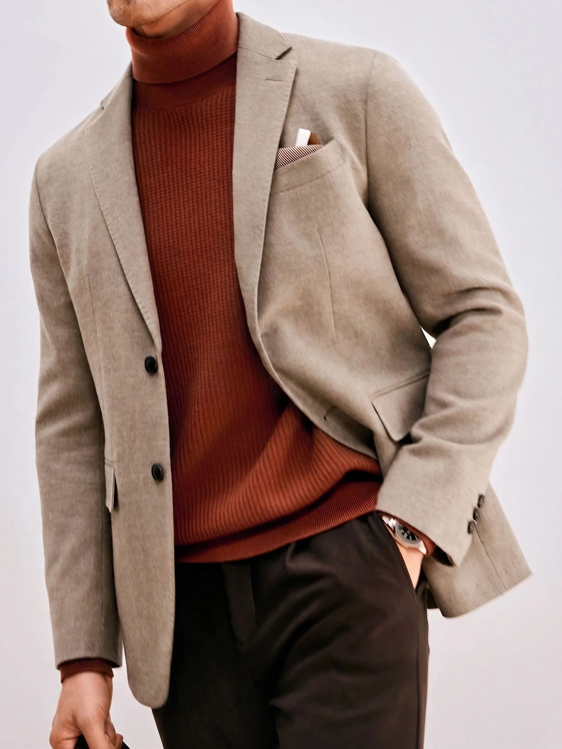Taupe Two-Button Blazer