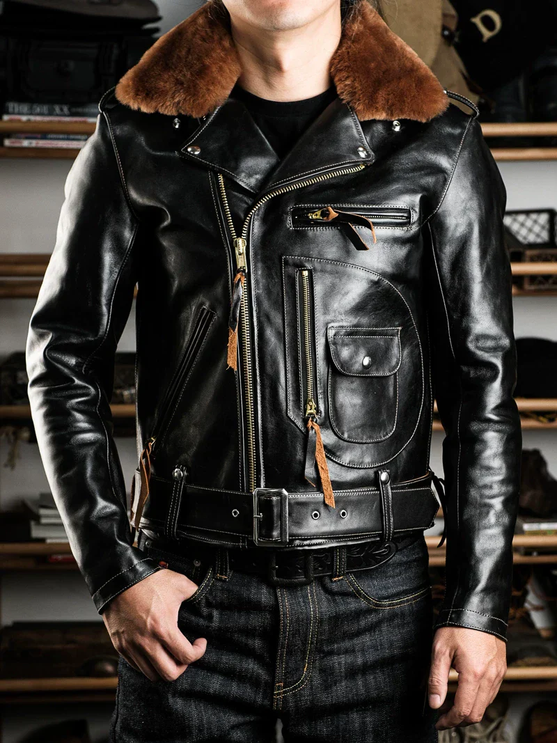 Tea-Core Horsehide Moto Jacket