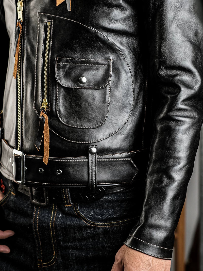 Tea-Core Horsehide Moto Jacket - Image 2