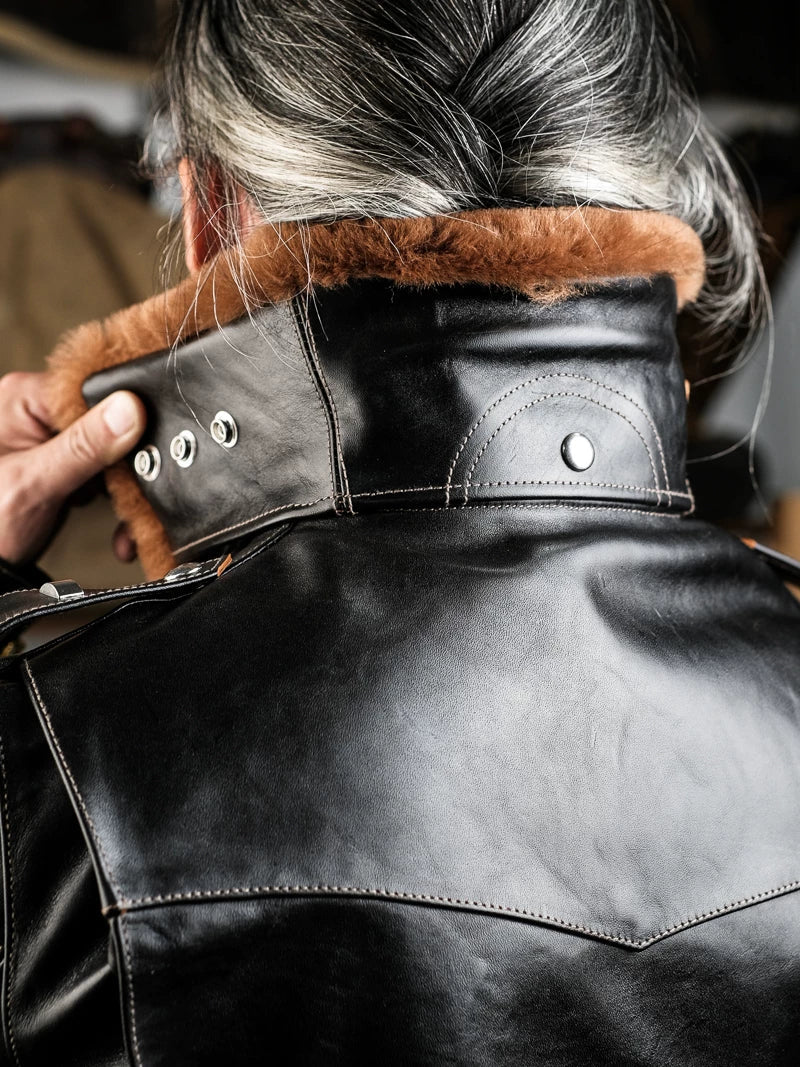 Tea-Core Horsehide Moto Jacket - Image 3