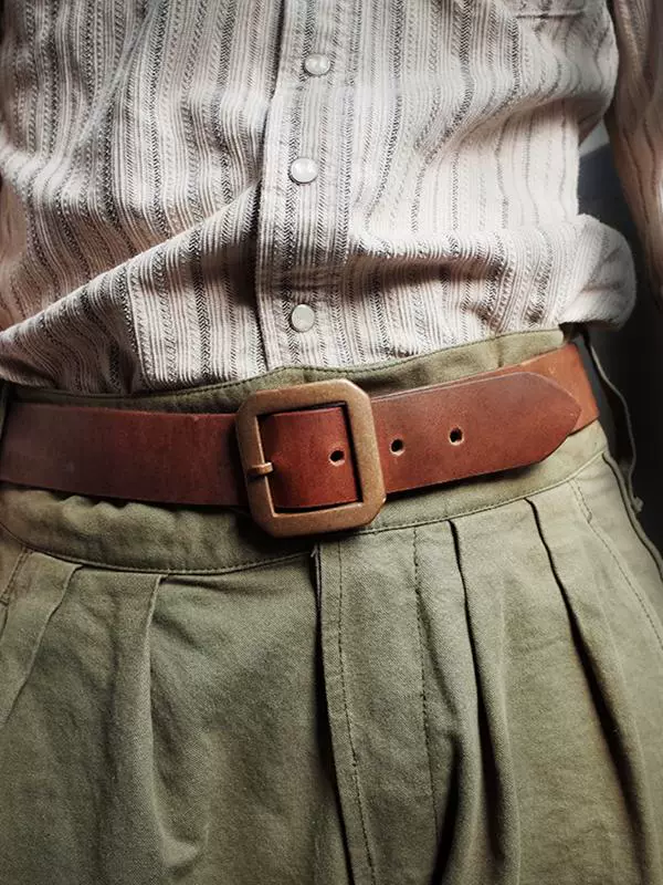 Tea-Core Leather Belt 3.8 cm