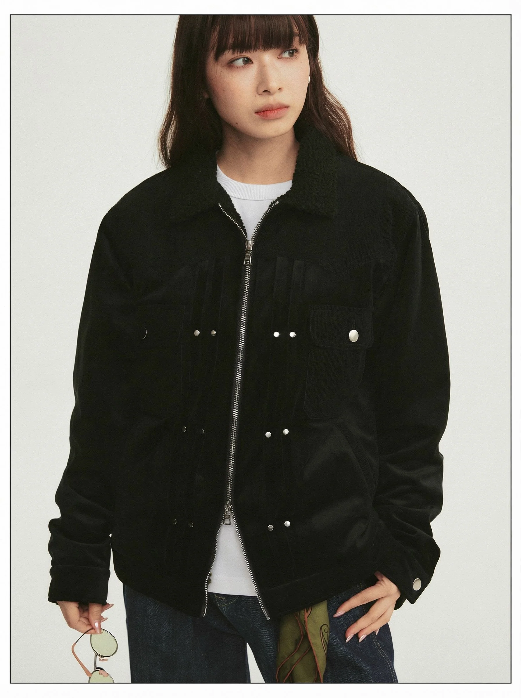 Teddy Collar Zip Jacket
