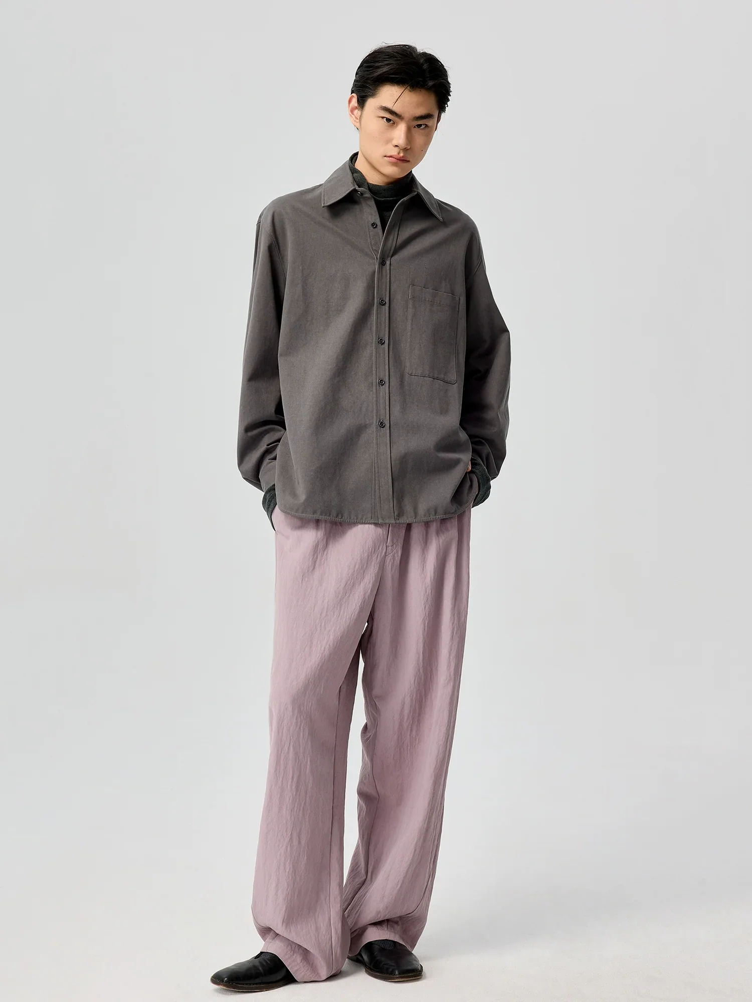 Tencel-Blend Curved Wide-Leg Trousers - Image 3