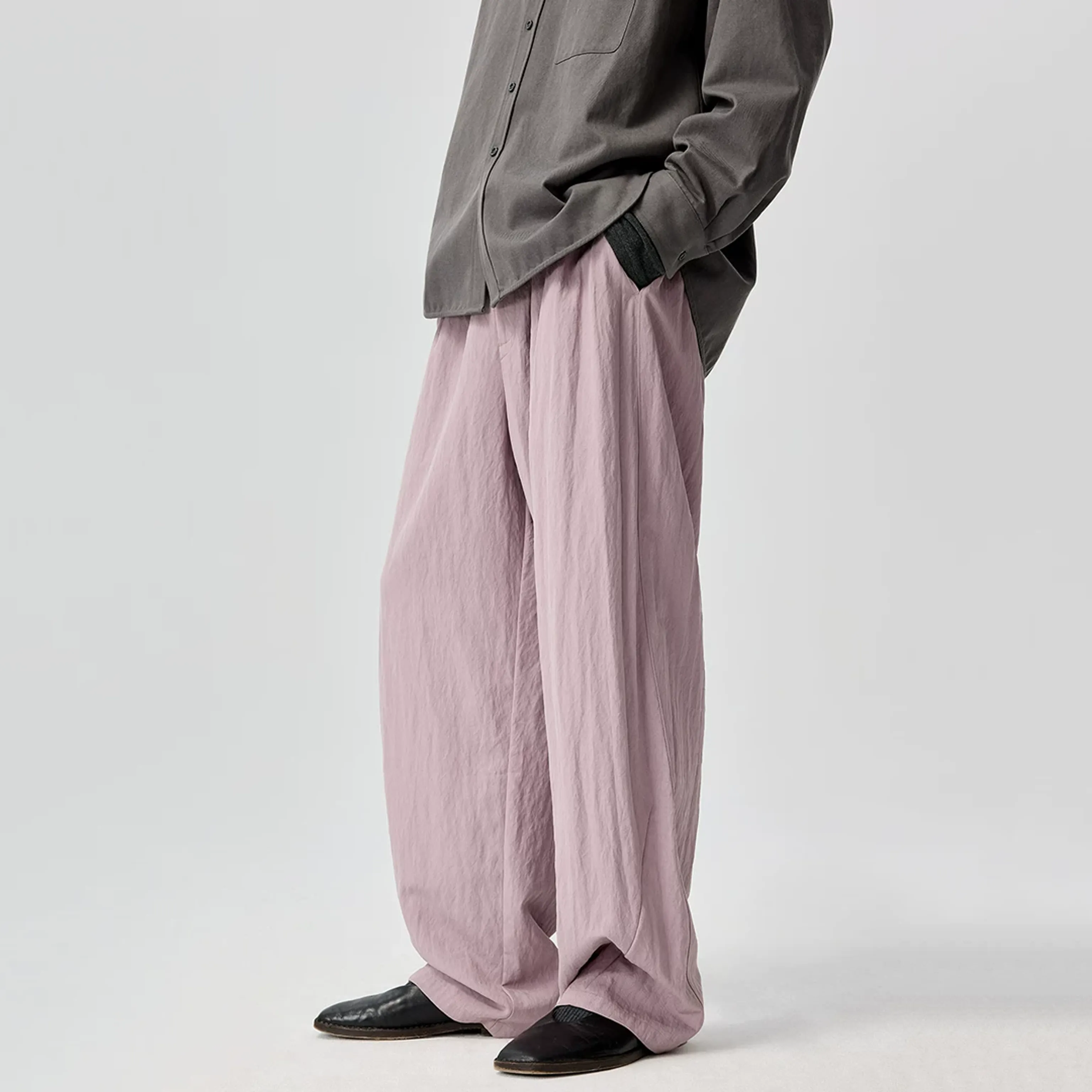 Tencel-Blend Curved Wide-Leg Trousers - Image 4