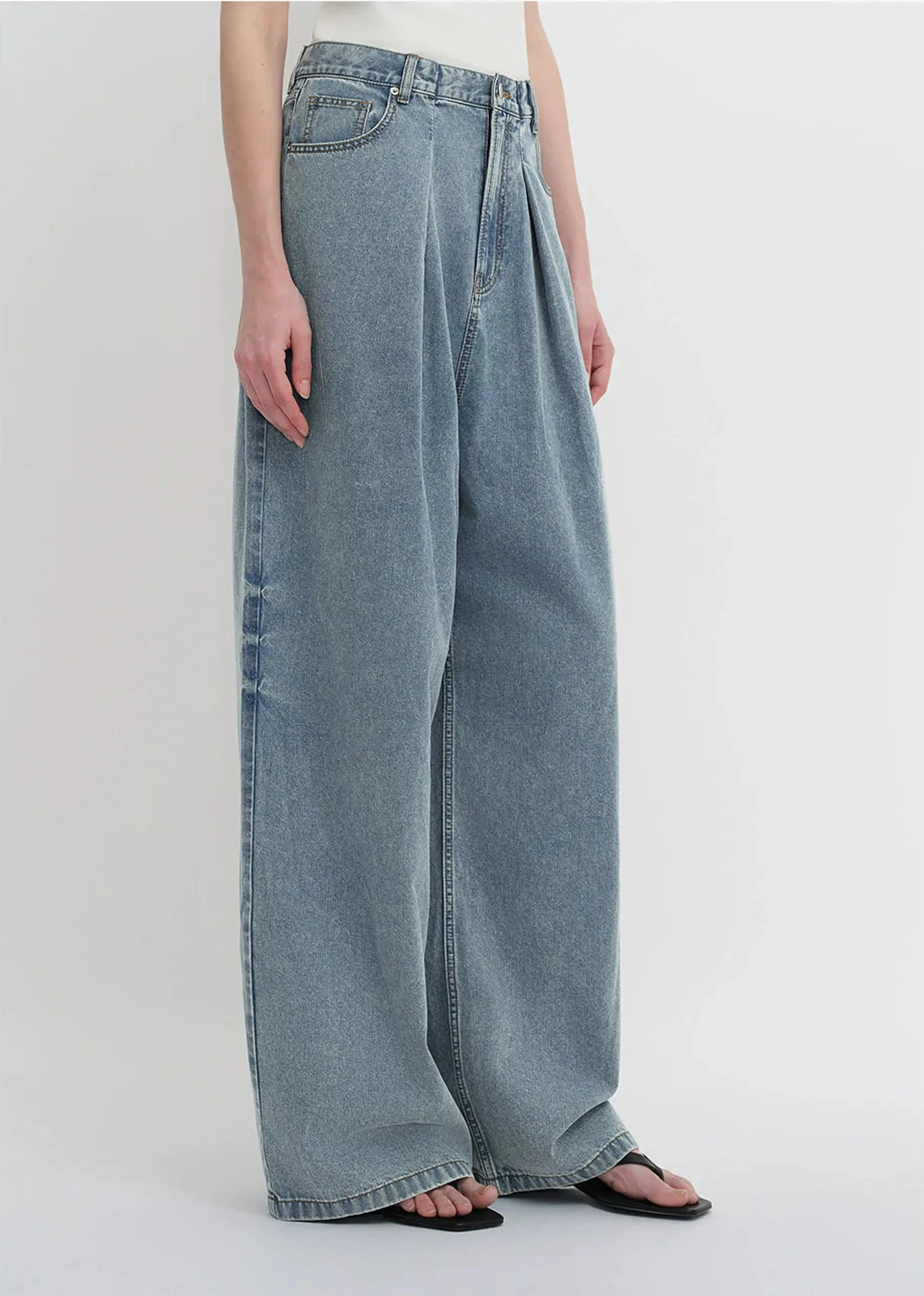 Tencel-Cotton Wide-Leg Jeans - Image 2