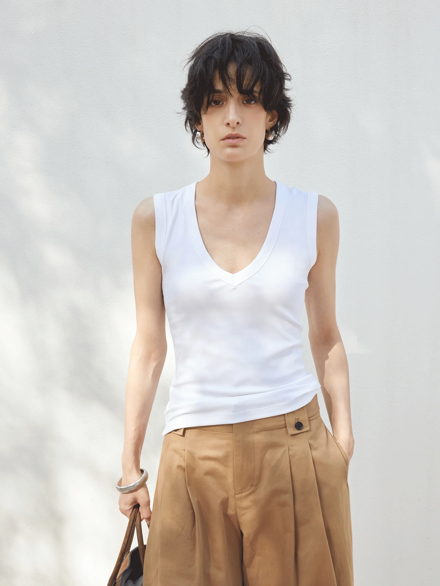 Tencel Deep V-Neck Top - Image 2