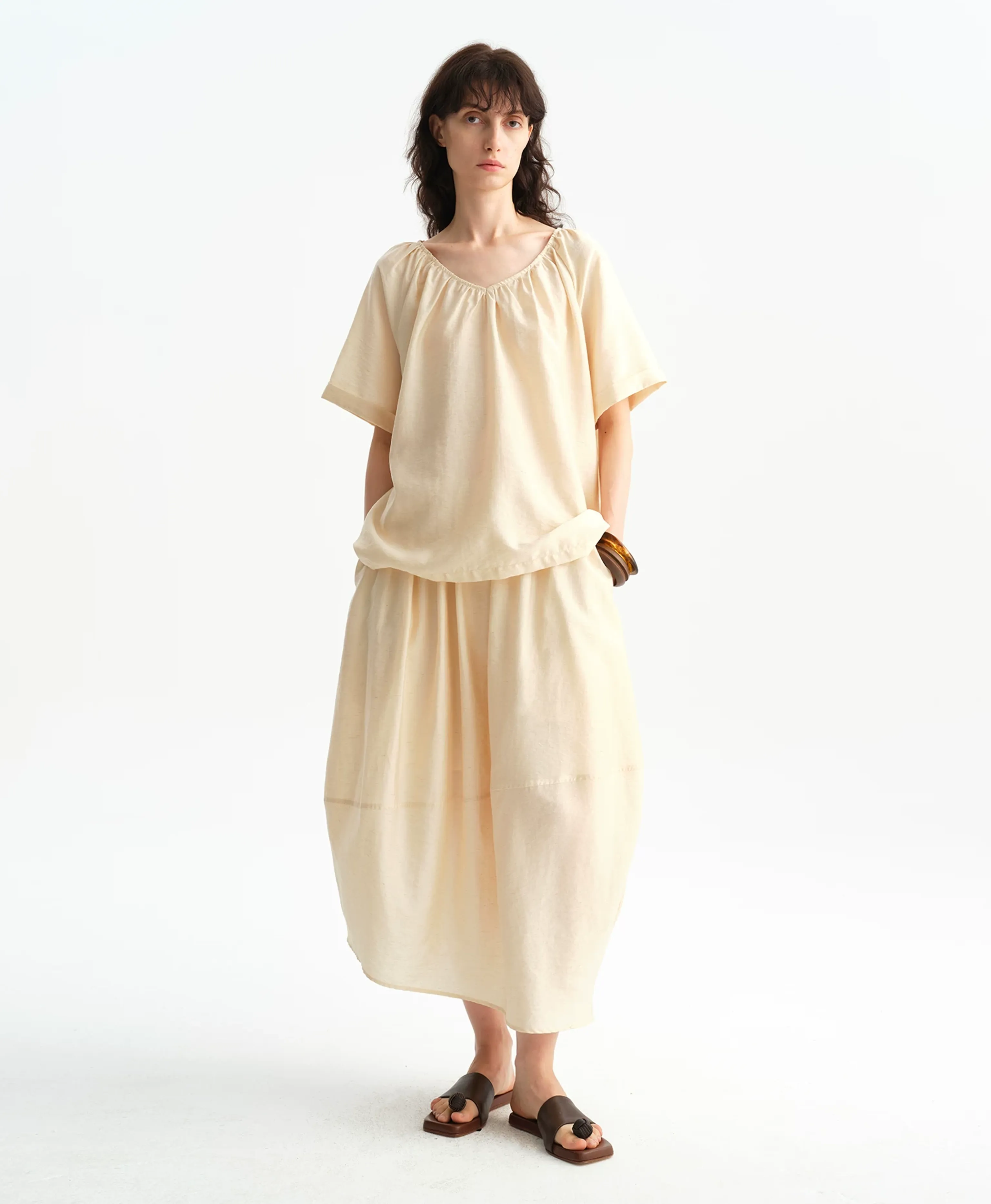 Tencel-Linen Balloon Skirt - Image 2
