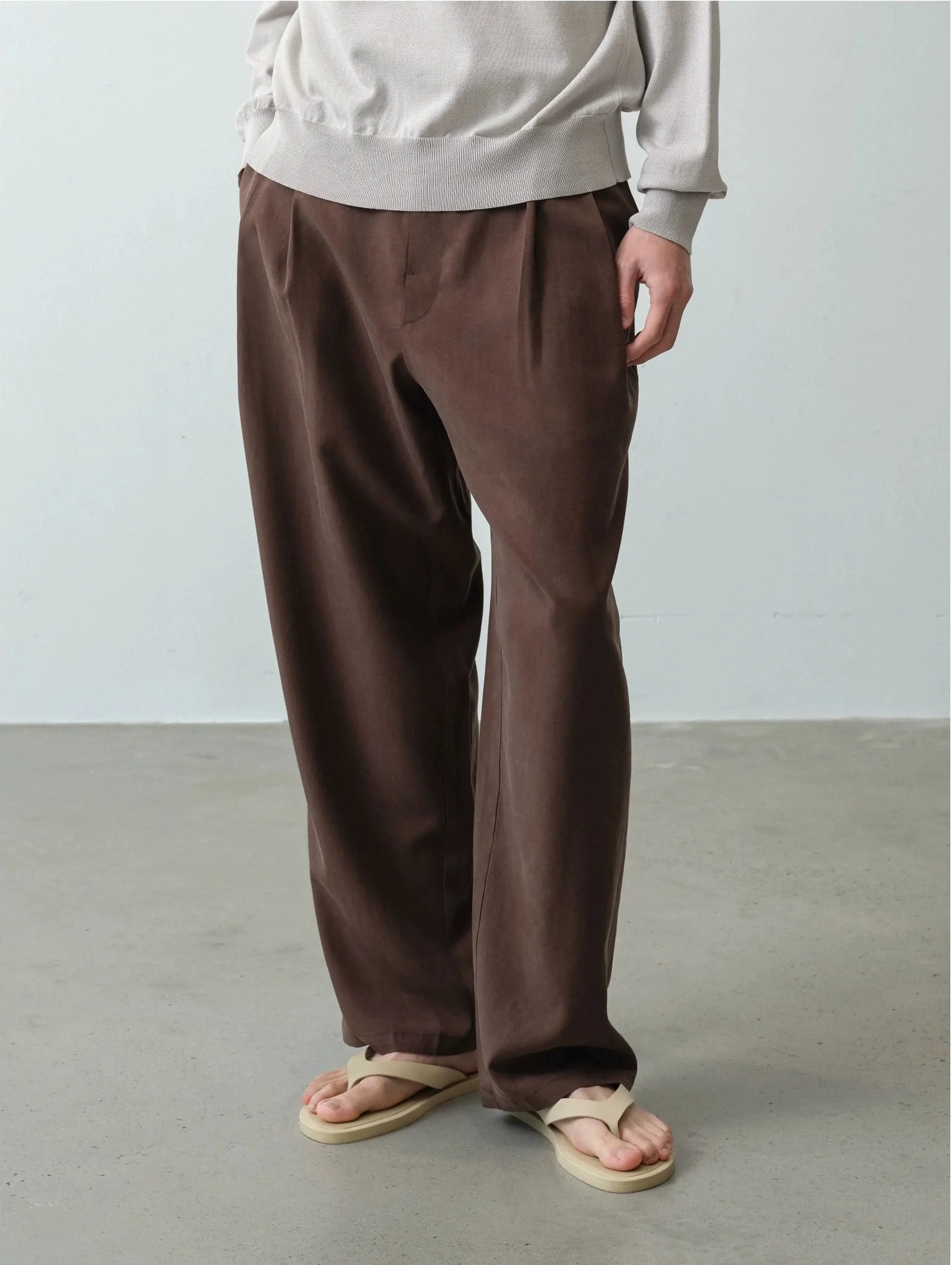 Tencel-Linen Double-Pleat Trousers