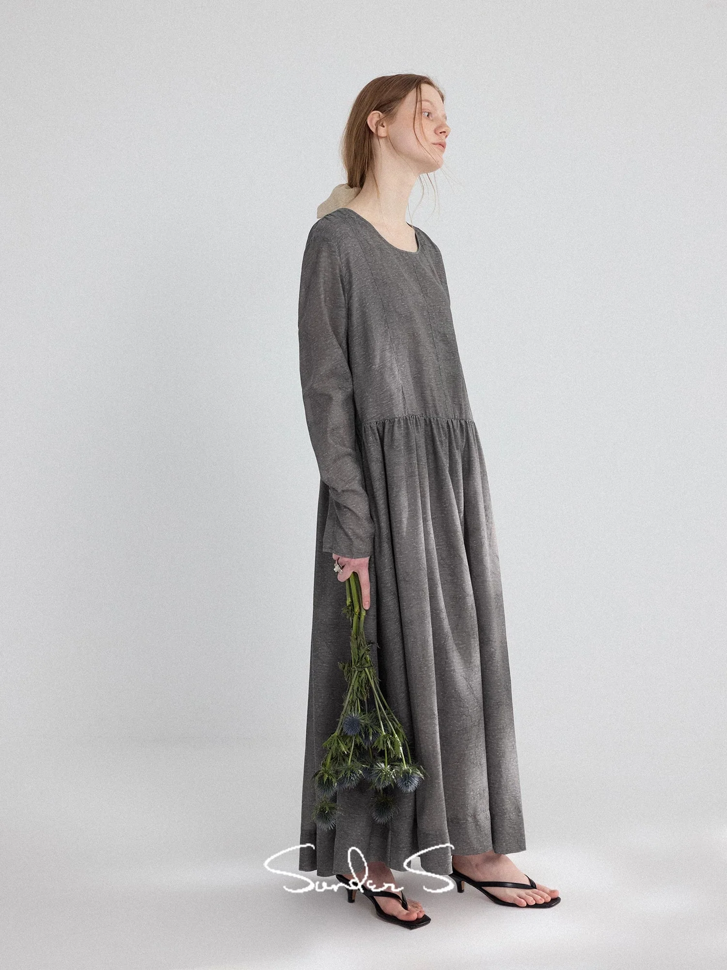 Tencel Textured Drop-Waist Maxi Dress - Image 2