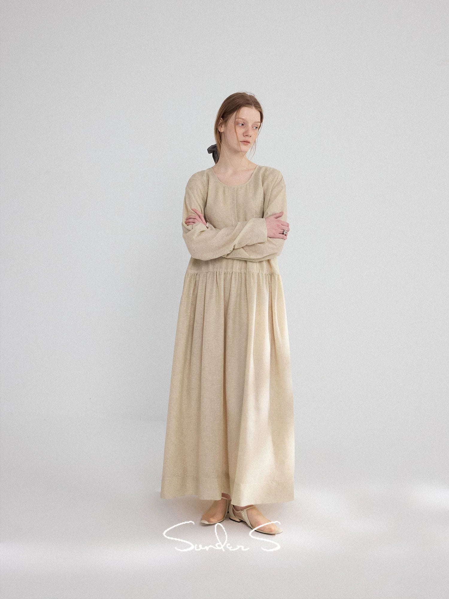 Tencel Textured Drop-Waist Maxi Dress - Image 4