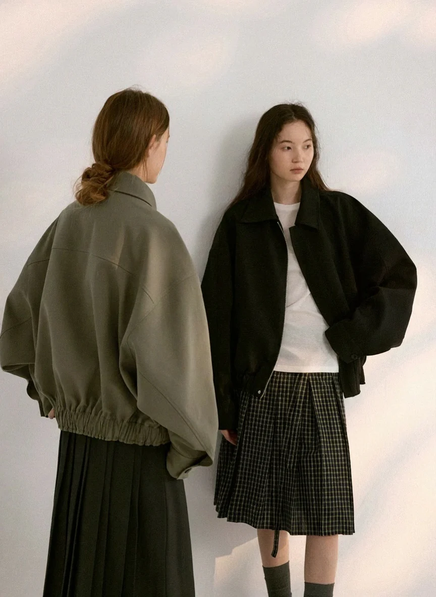 Tencel Wool Collared Flight Jacket - Image 3