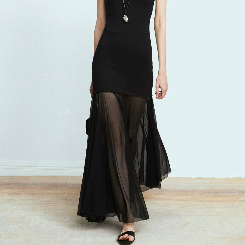 Tencel Wool Tank & Mesh Skirt Set - Image 3