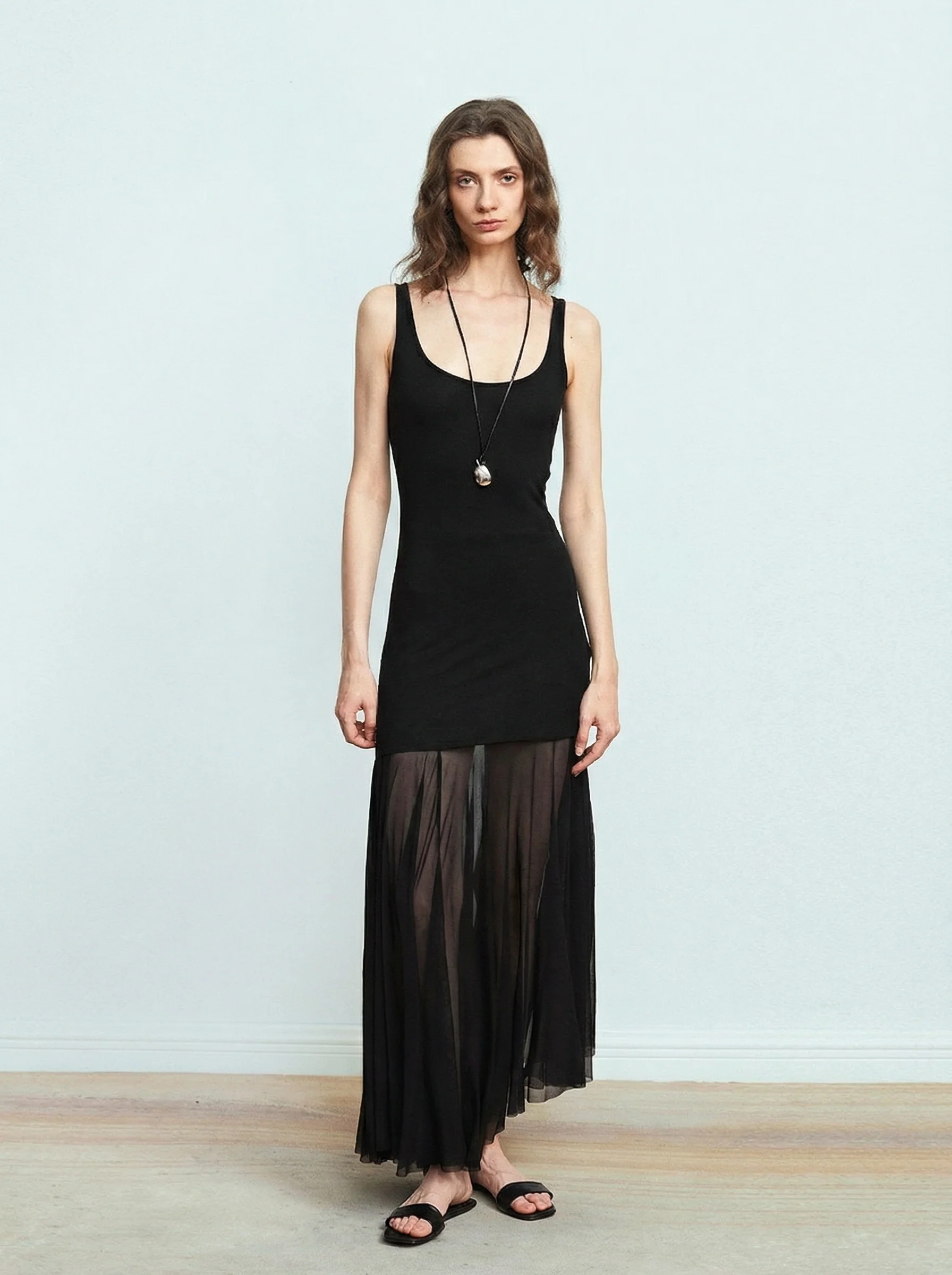 Tencel Wool Tank & Mesh Skirt Set - Image 7