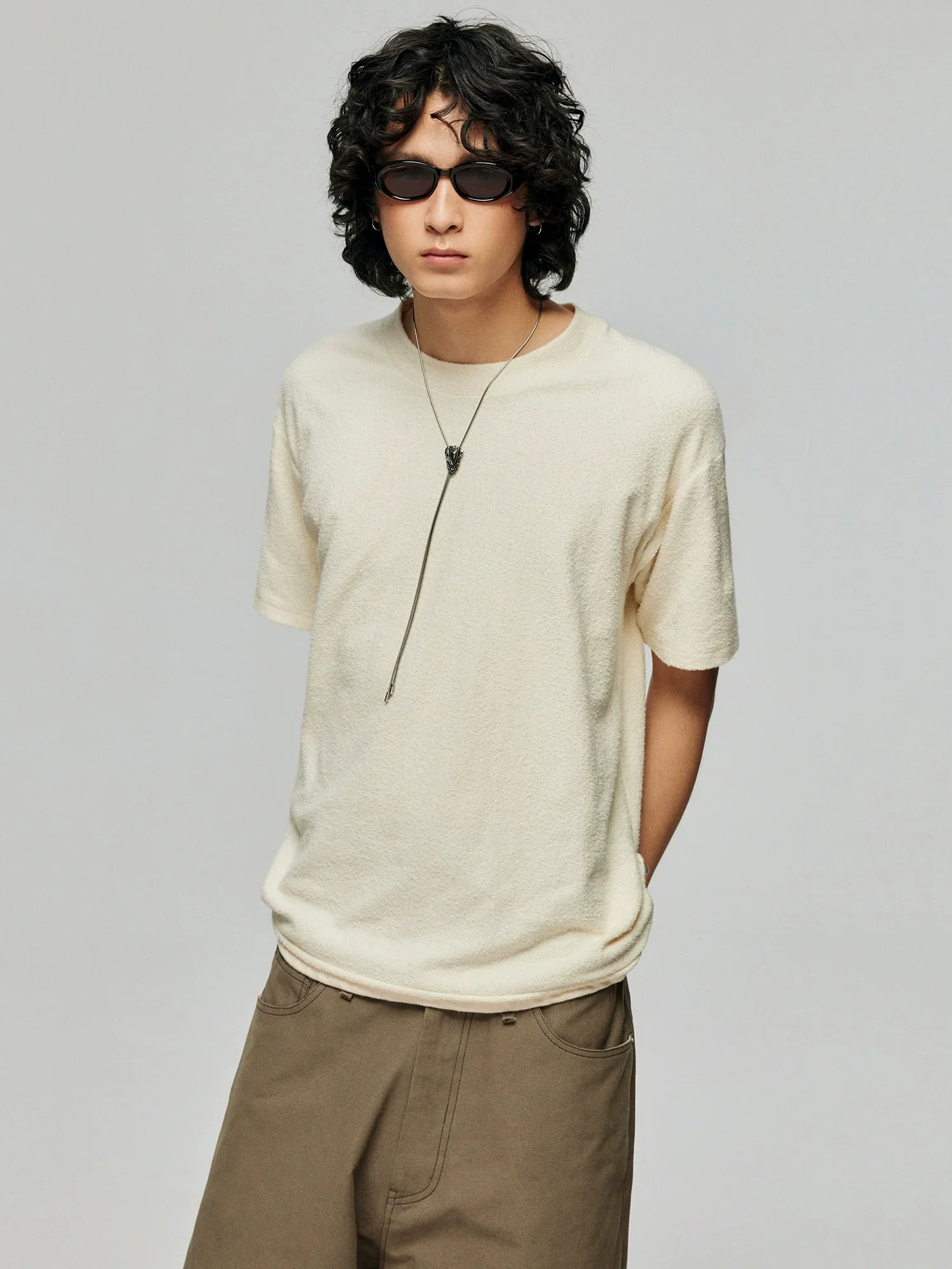 Terry Cotton Side-Drawcord T-Shirt - Image 3