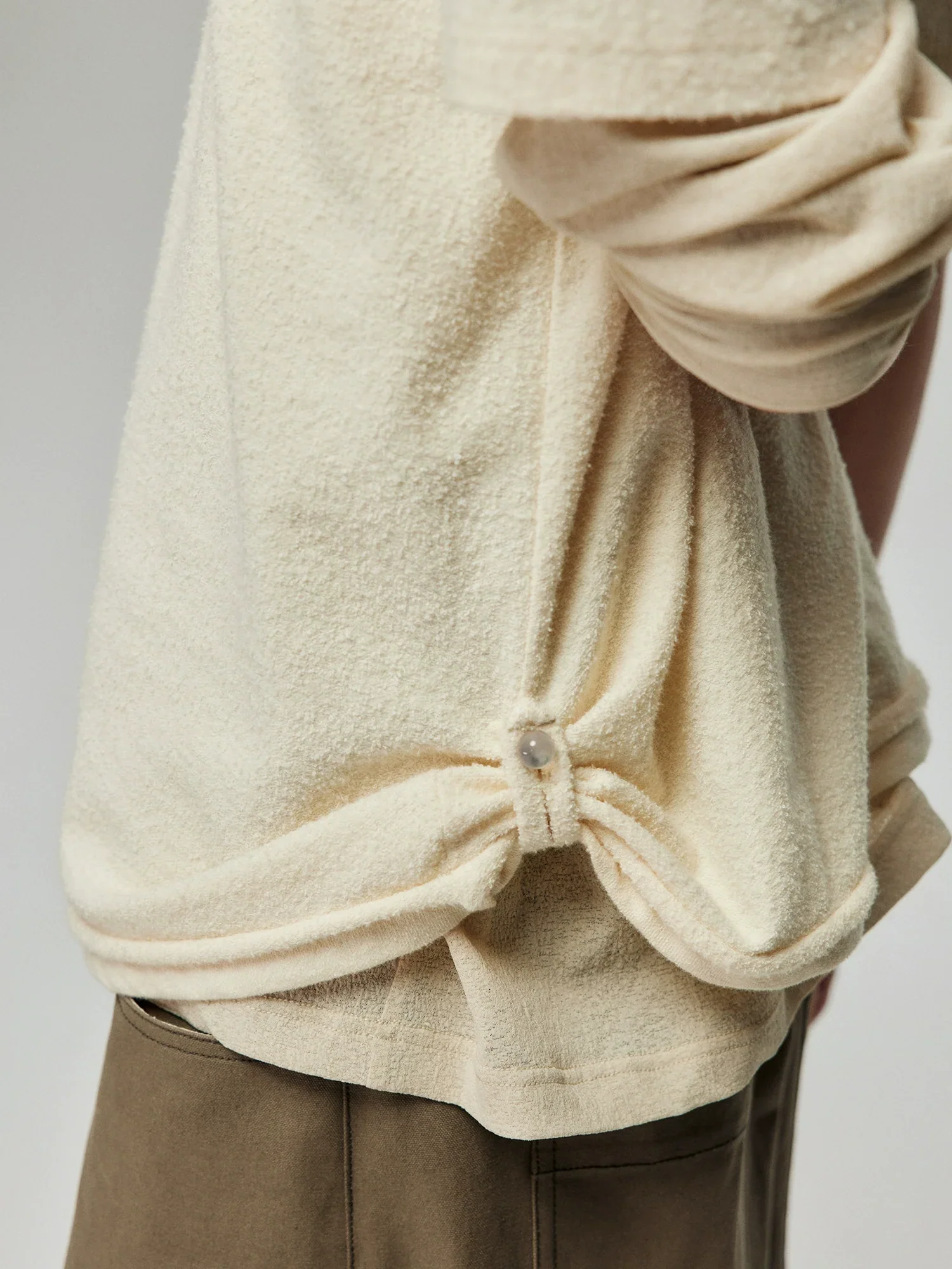 Terry Cotton Side-Drawcord T-Shirt - Image 5